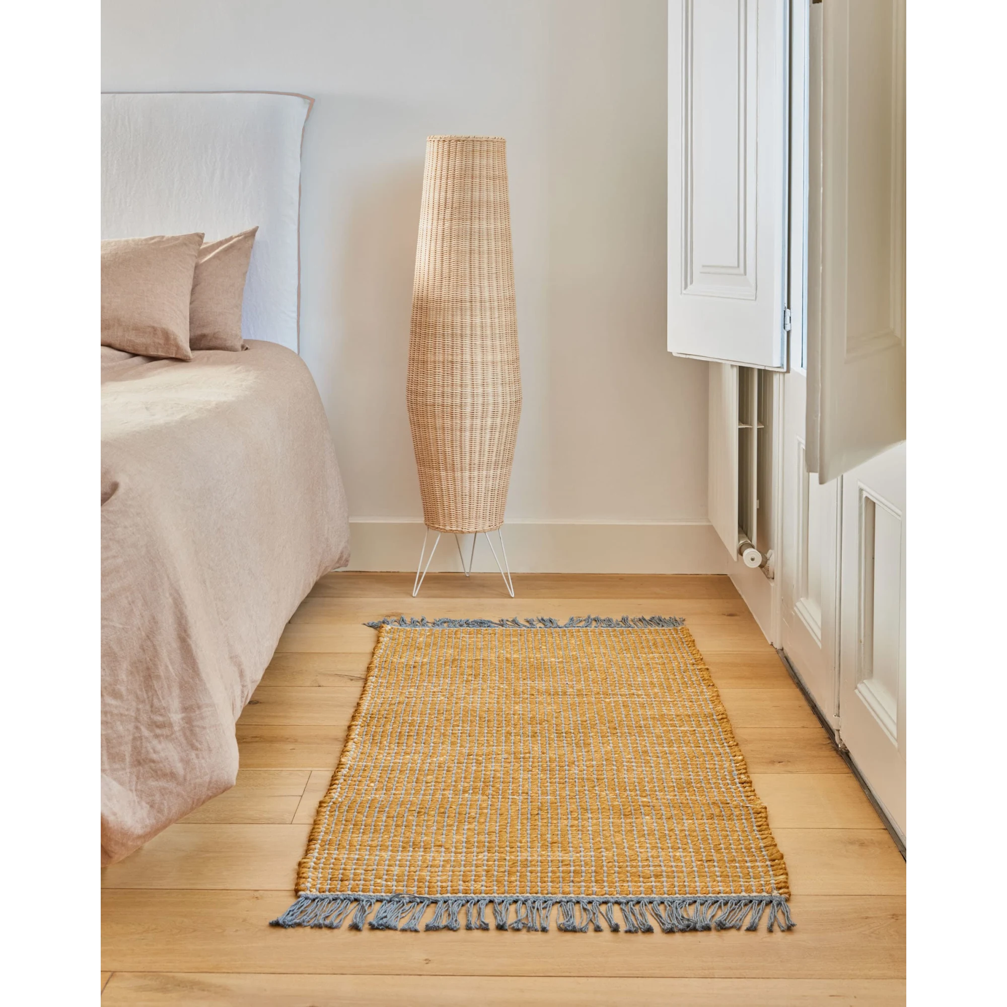 Kave Home Kamaria Rattan Floor Lamp, Tall
