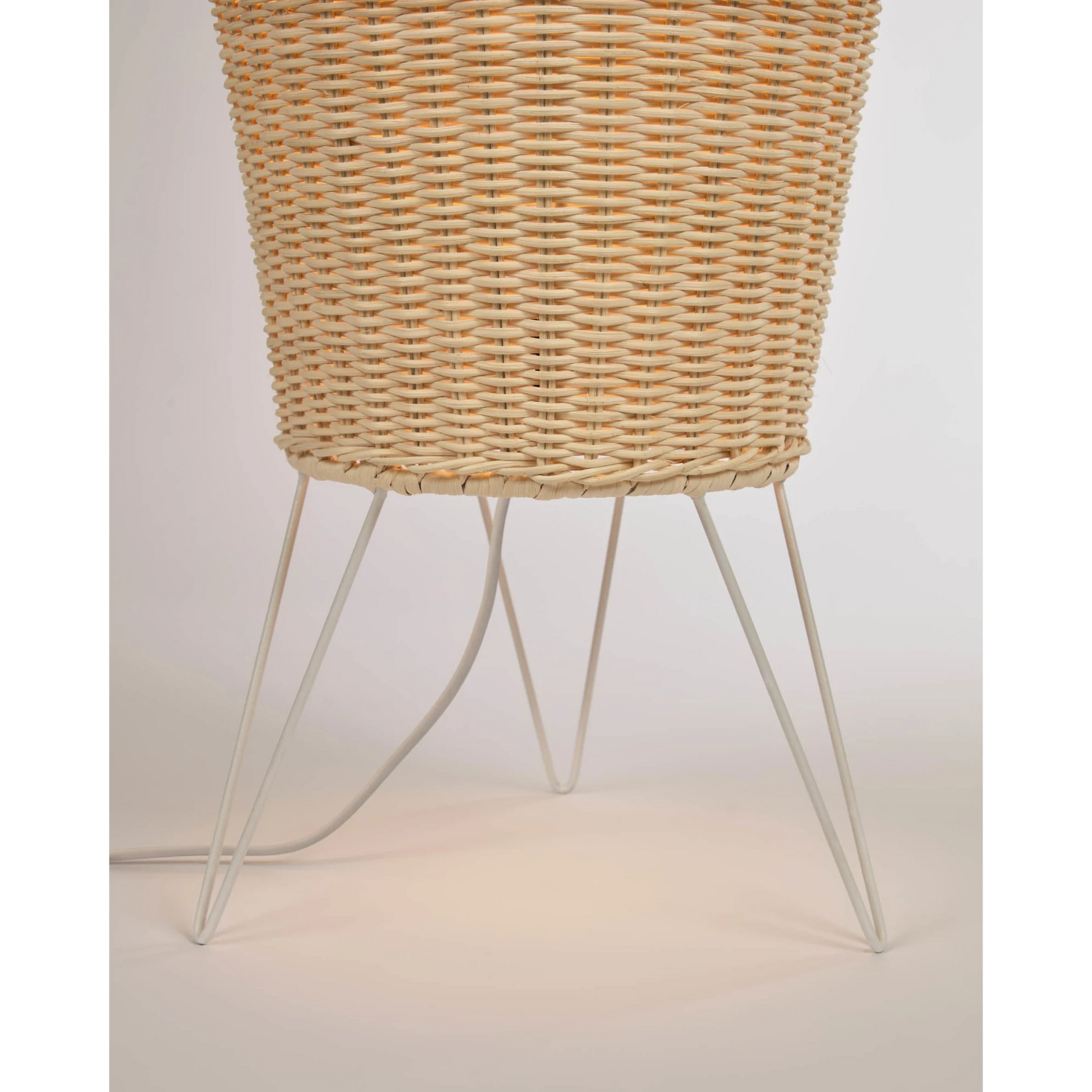 Kave Home Kamaria Rattan Floor Lamp, Tall