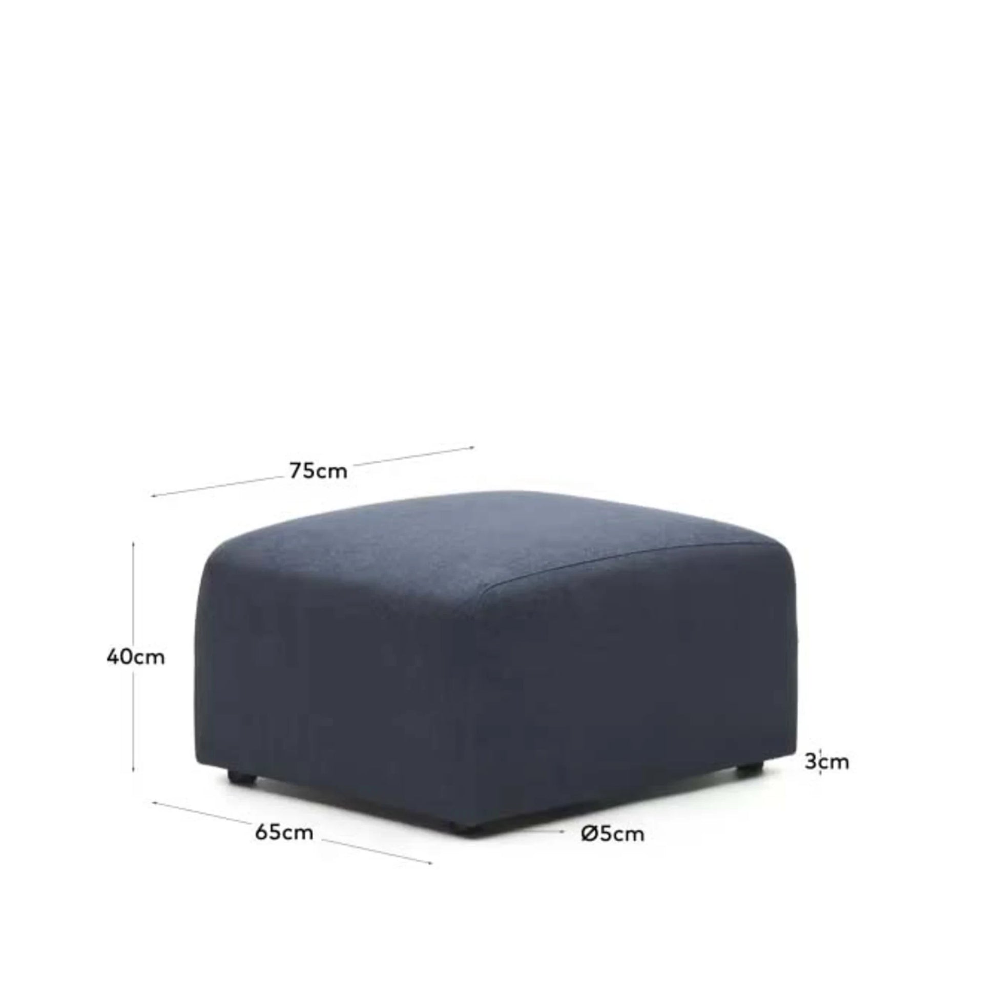 Kave Home Neom Ottoman, Blue, 75x65x40cm