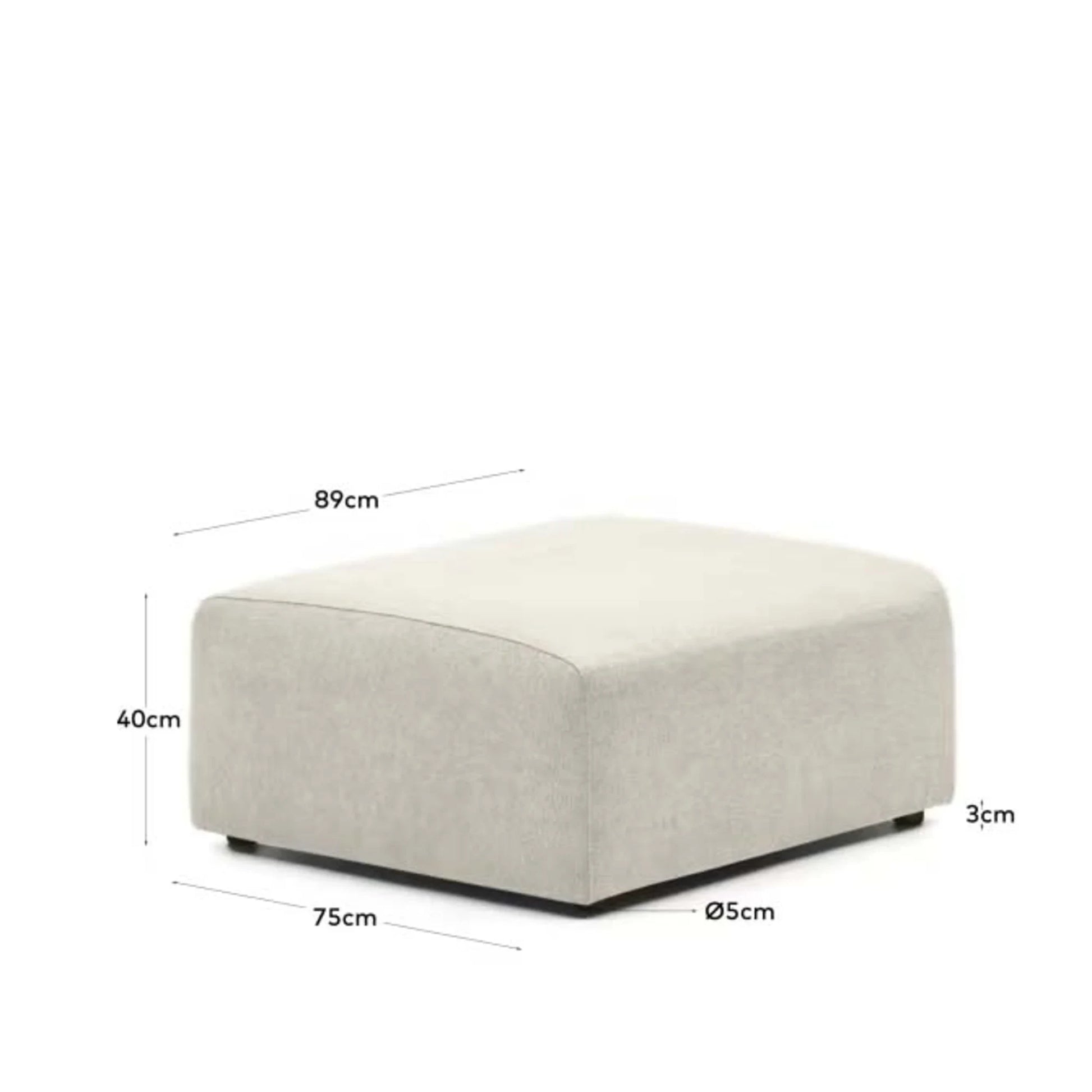 Kave Home Neom Ottoman, Beige, 89x75x40cm