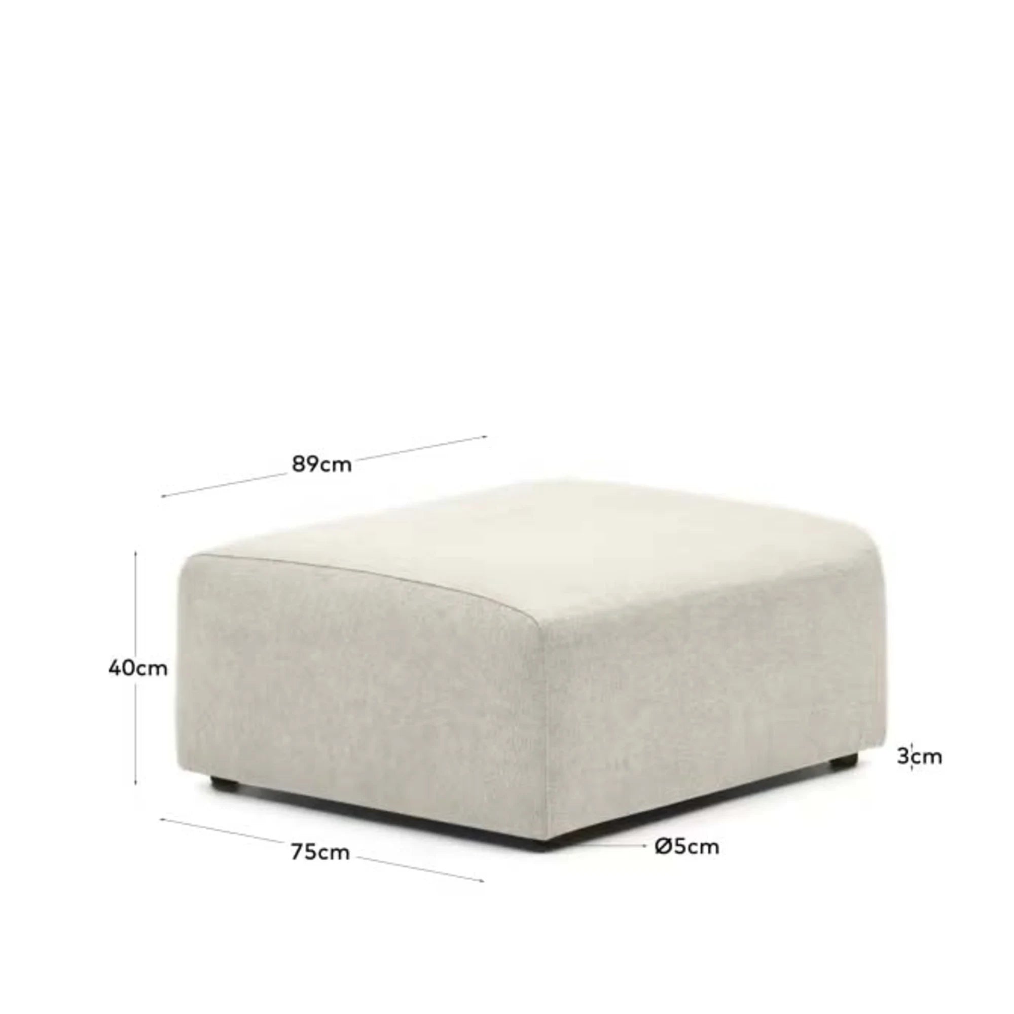 Kave Home Neom Ottoman, Beige, 89x75x40cm