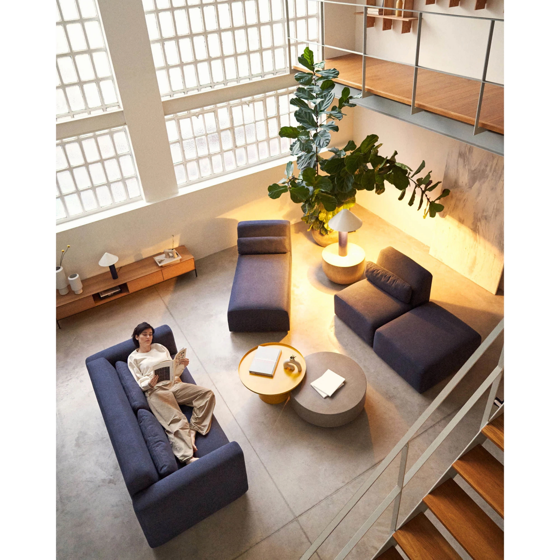 Kave Home Neom Modular Chaise Sofa, Blue