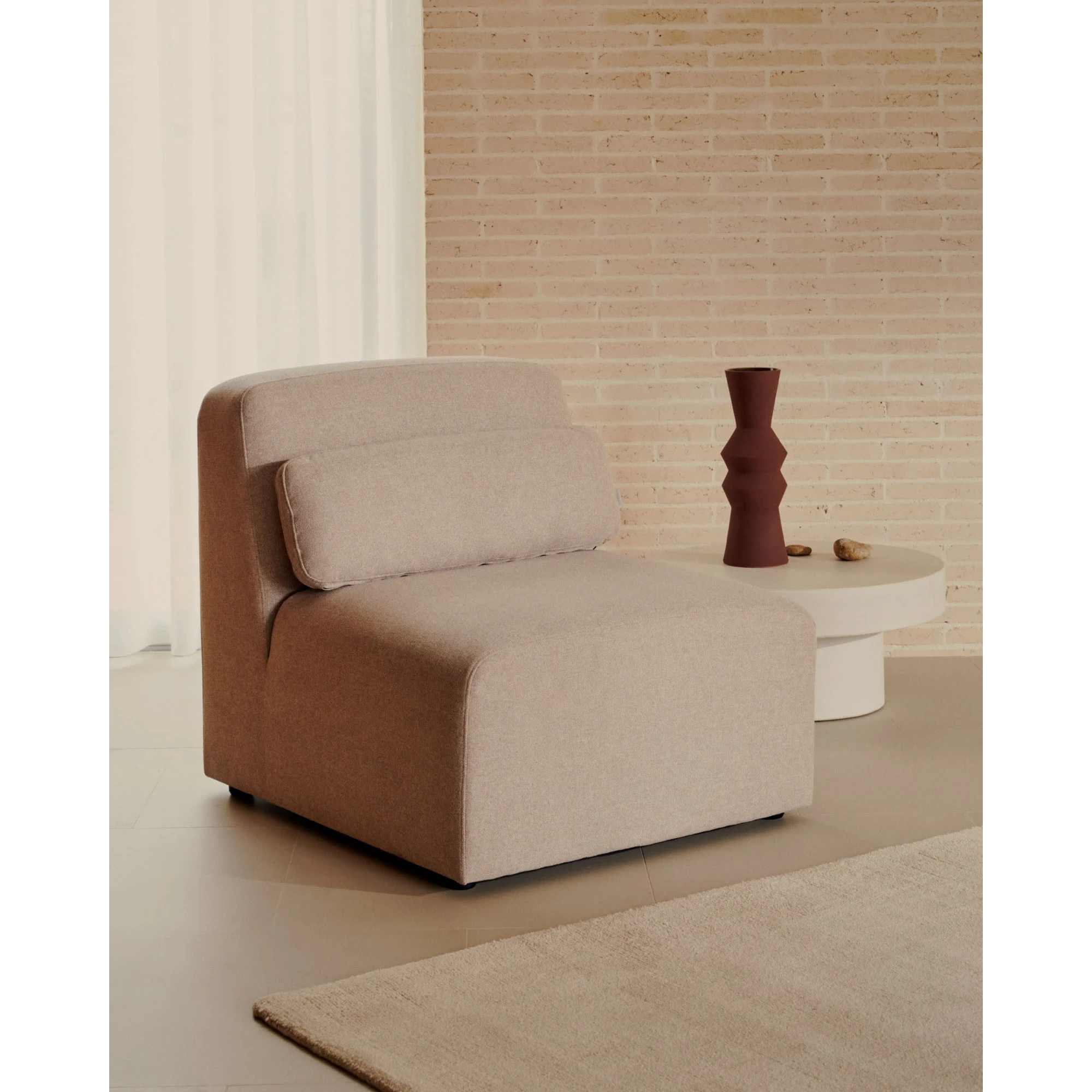 Kave Home Neom Armchair, 75cm, Beige