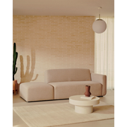 Kave Home Neom 2-Seat Modular Sofa with Ottoman, Beige