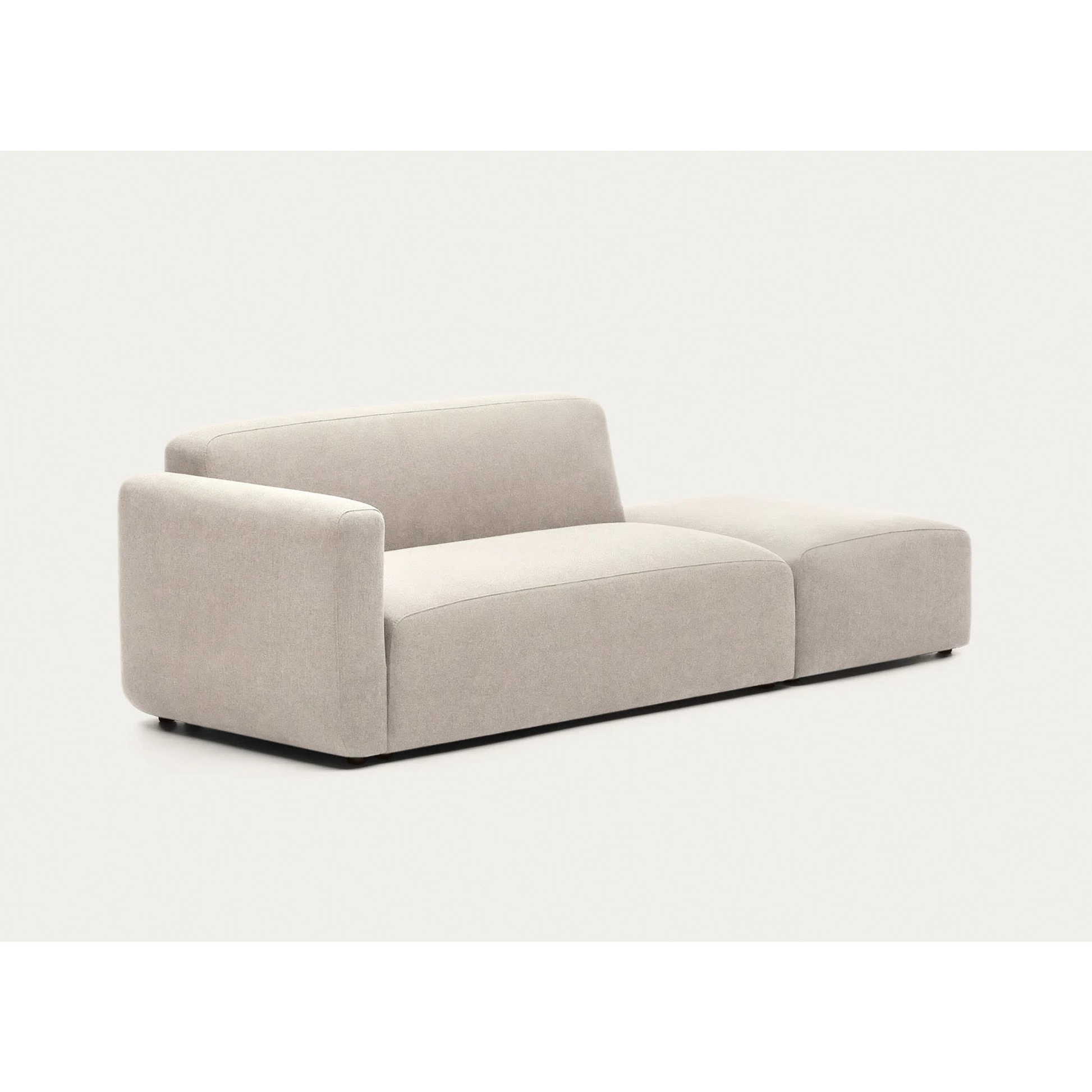 Kave Home Neom 2-Seat Modular Sofa with Ottoman, Beige