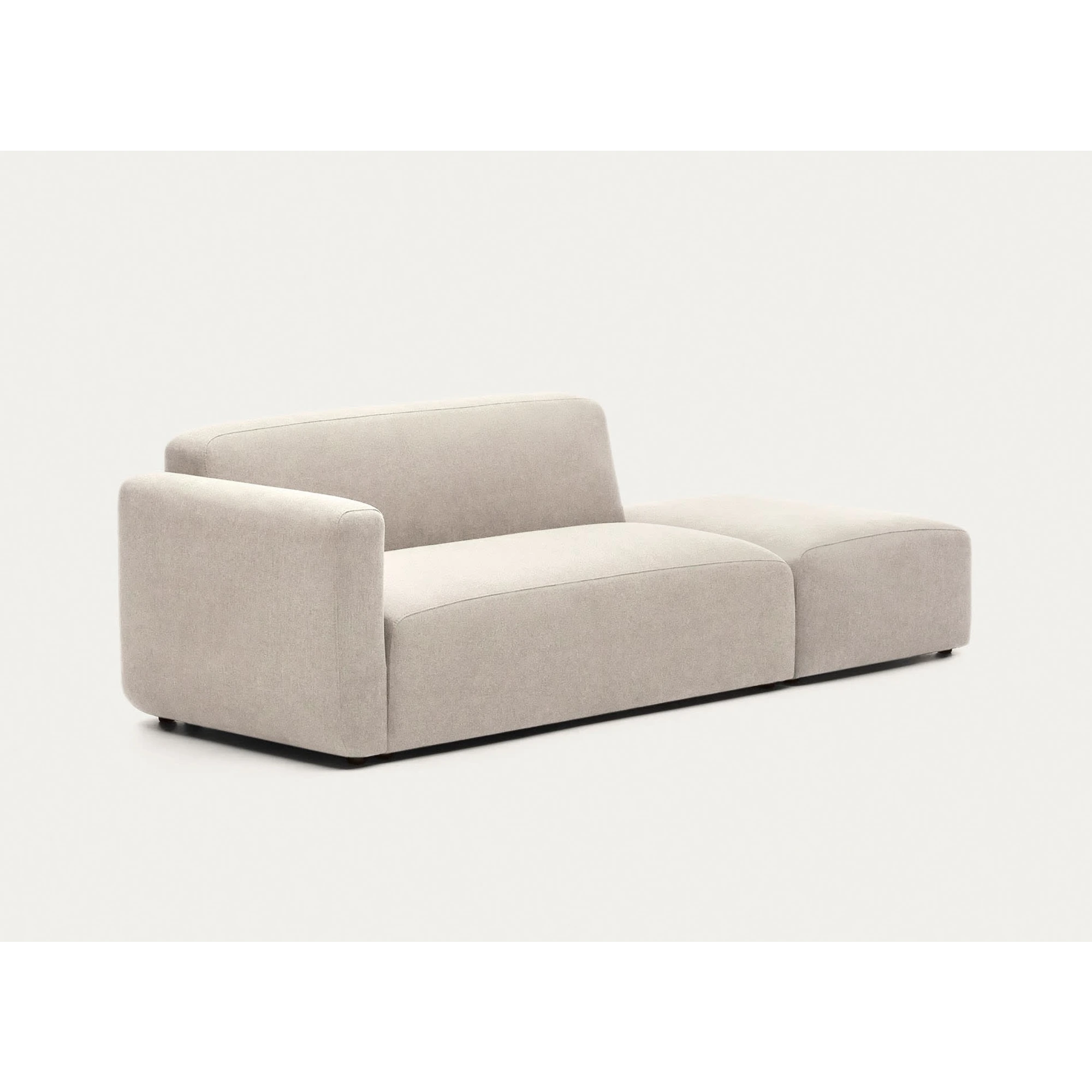 Kave Home Neom 2-Seat Modular Sofa with Ottoman, Beige