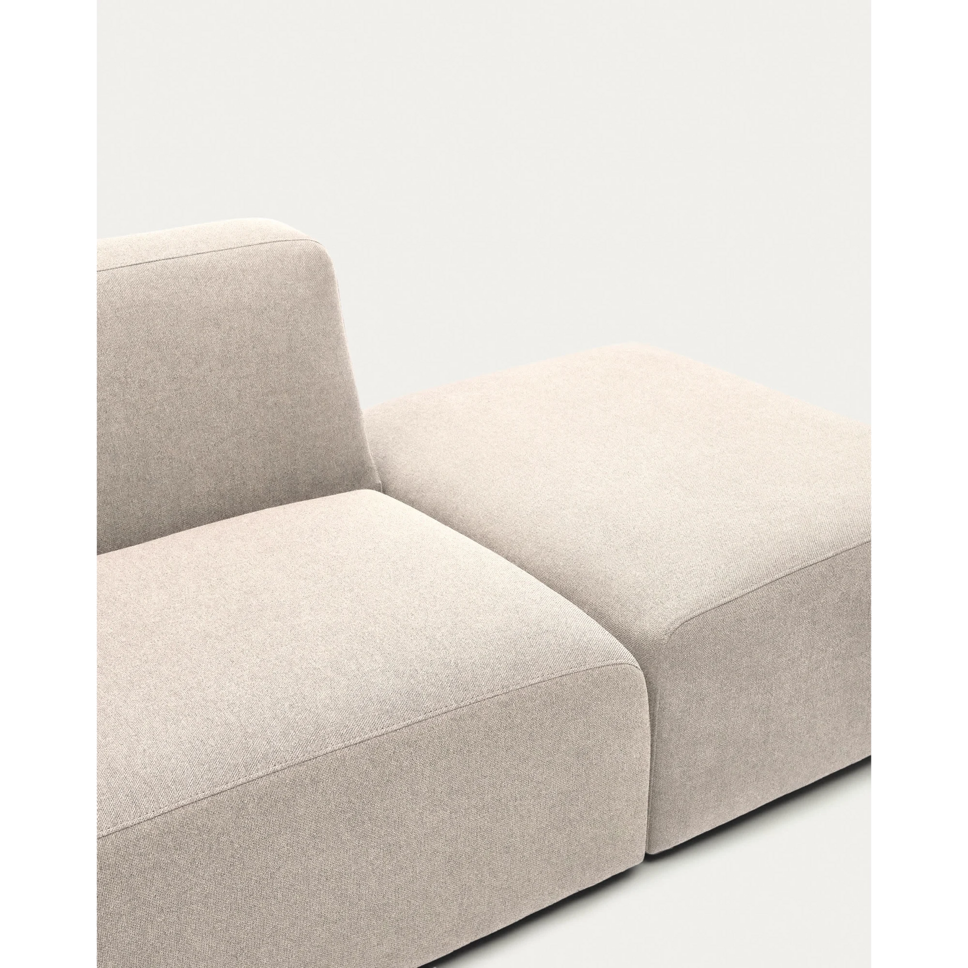 Kave Home Neom 2-Seat Modular Sofa with Ottoman, Beige