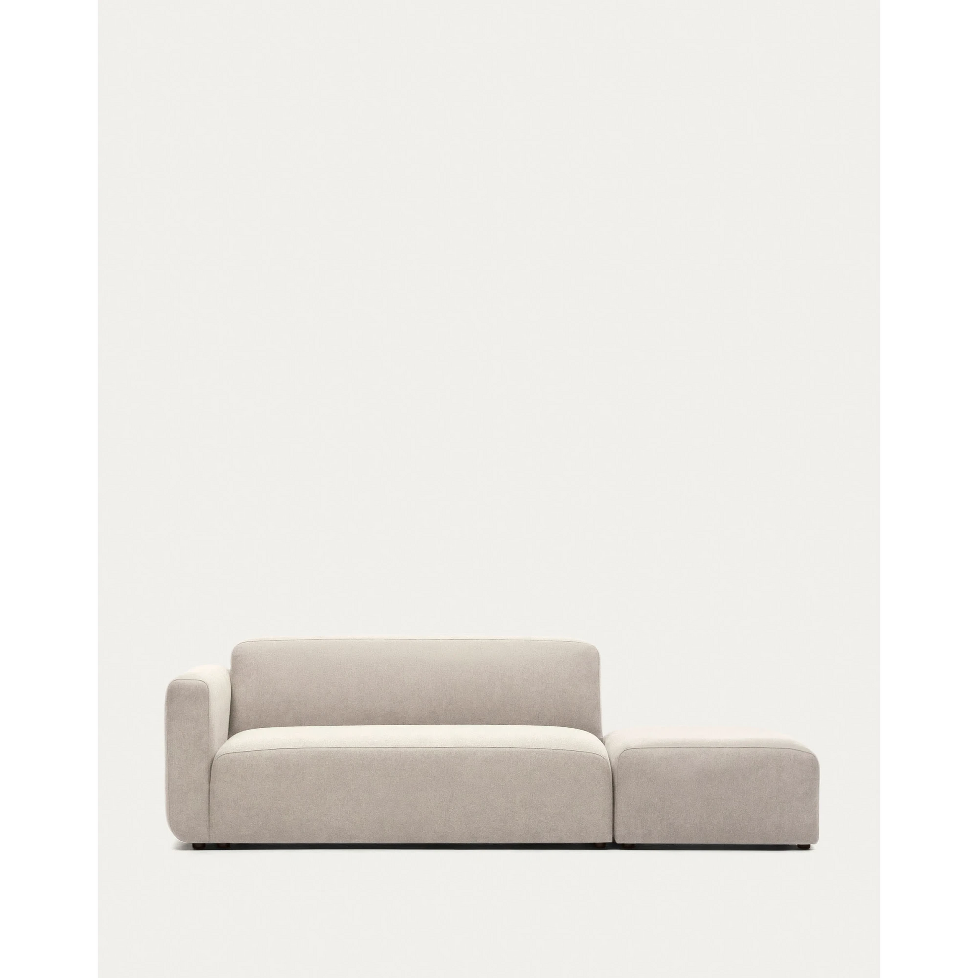 Kave Home Neom 2-Seat Modular Sofa with Ottoman, Beige