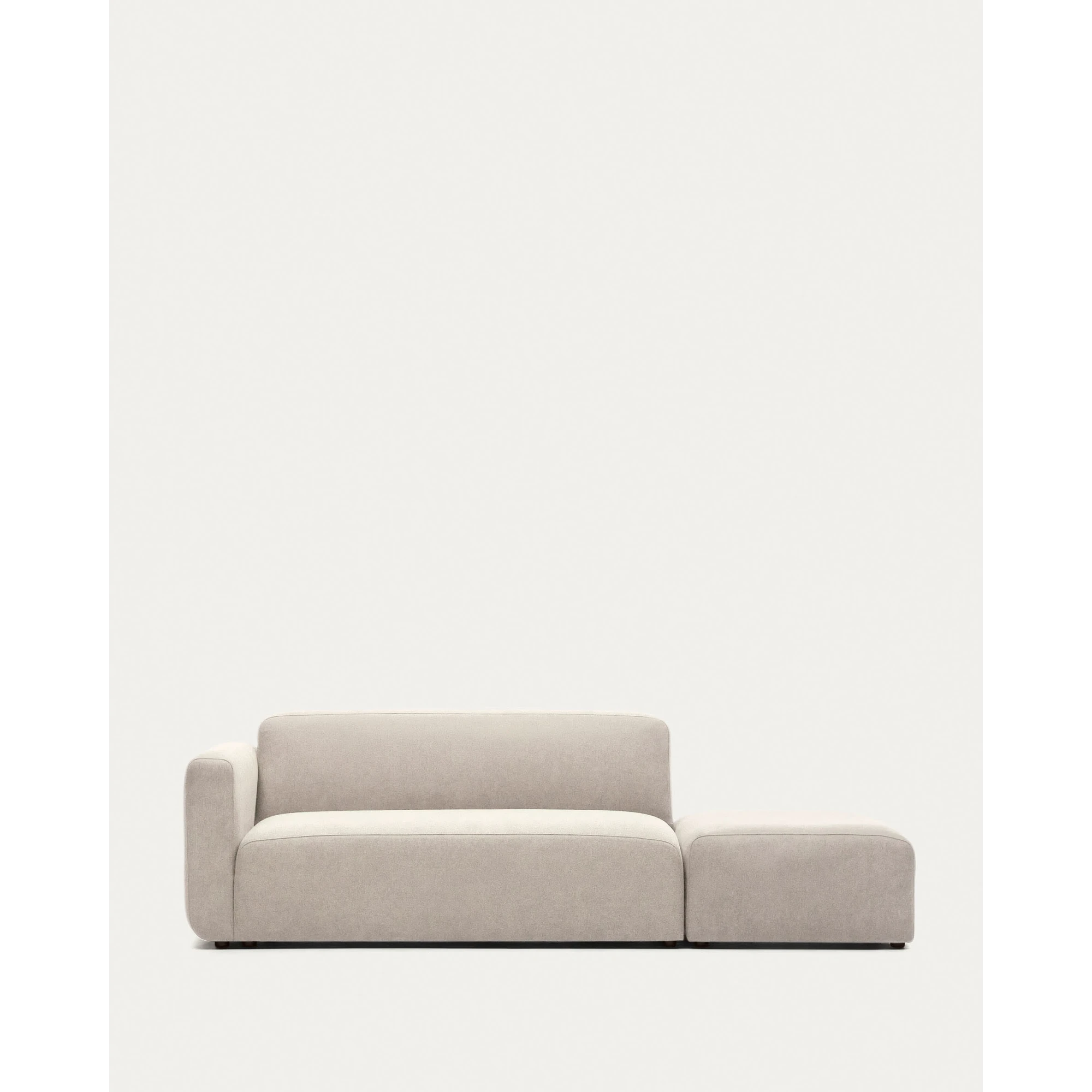 Kave Home Neom 2-Seat Modular Sofa with Ottoman, Beige