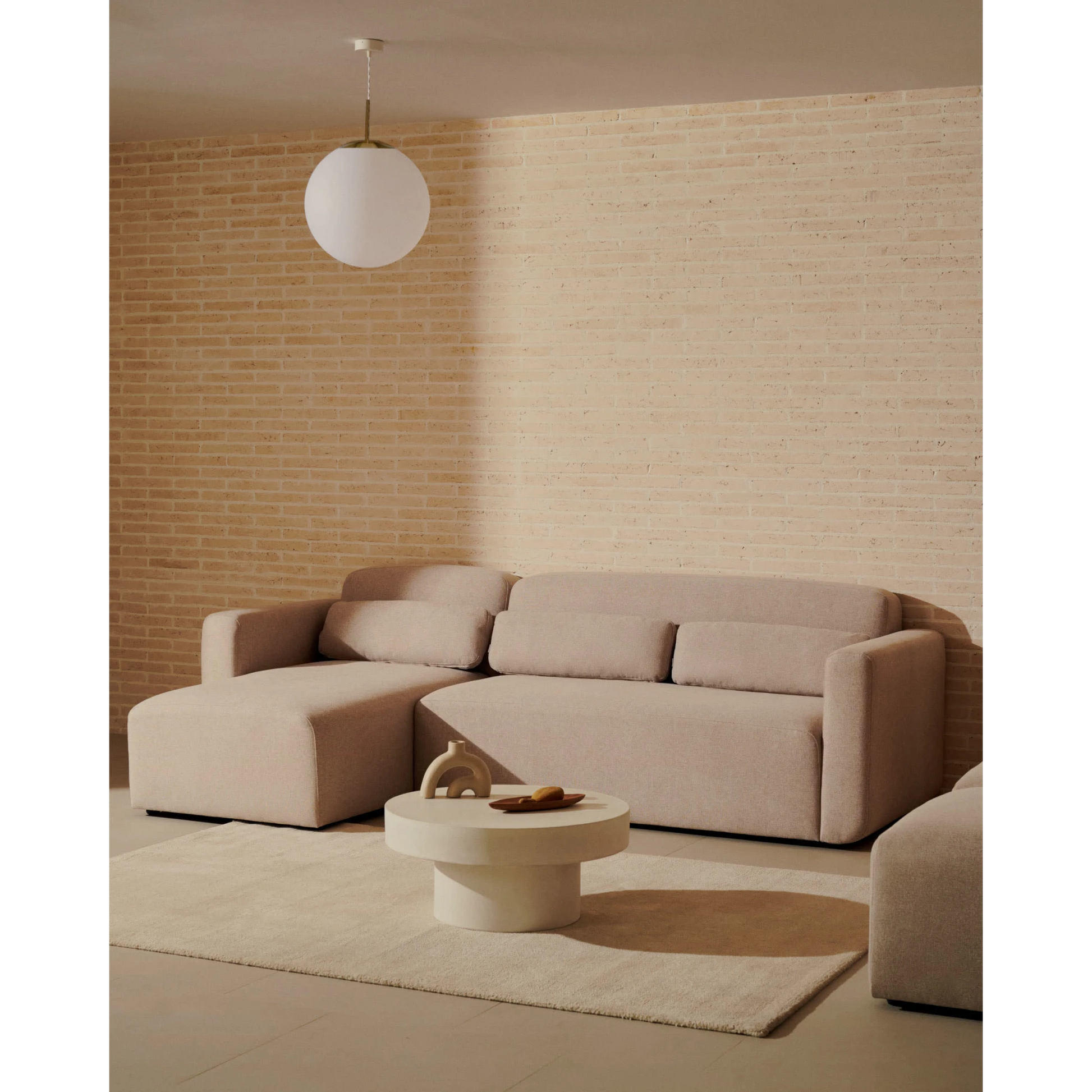 Kave Home Neom 3-Seat Modular Sofa with Chaise, Beige