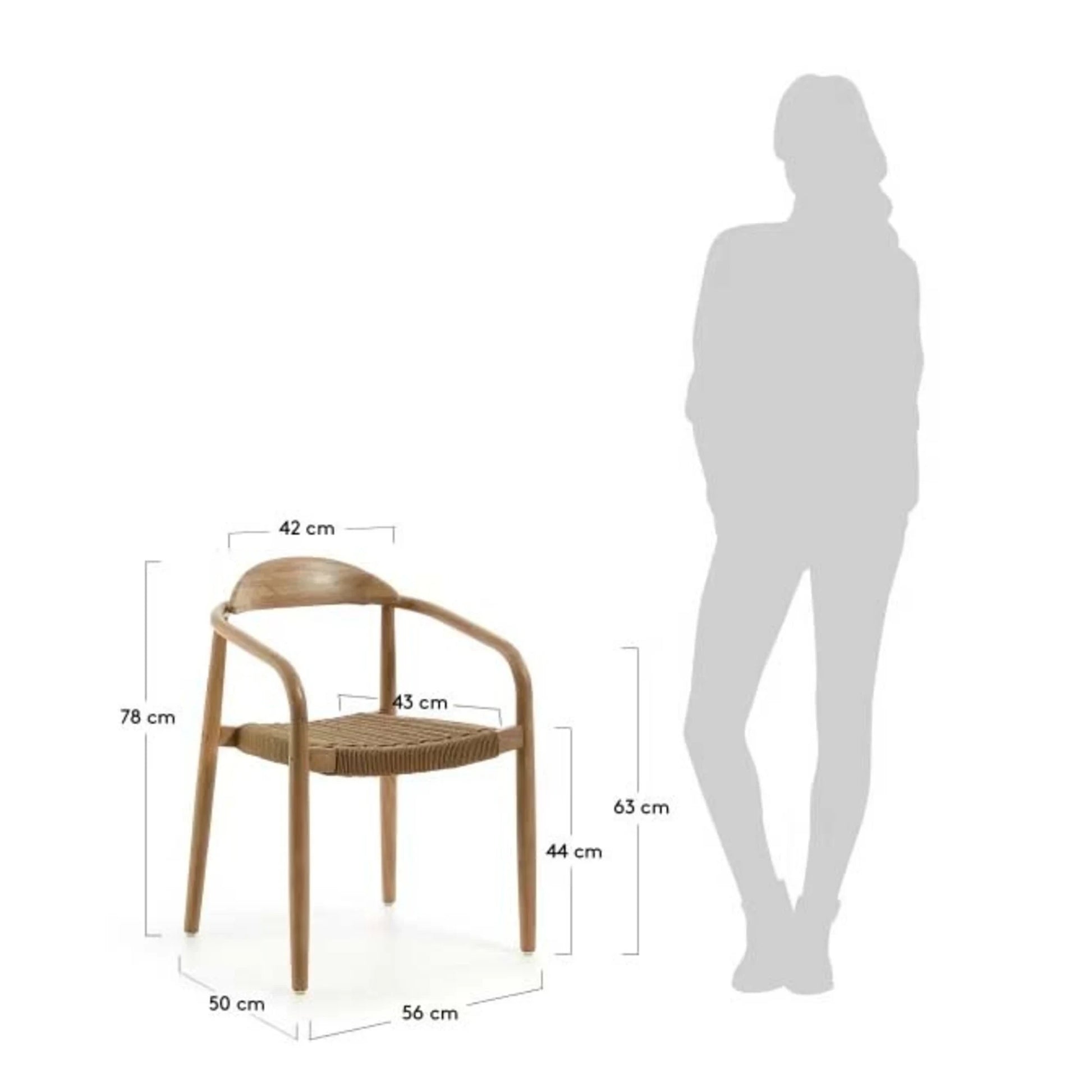 Kave Home Nina Dining Chair, Brown