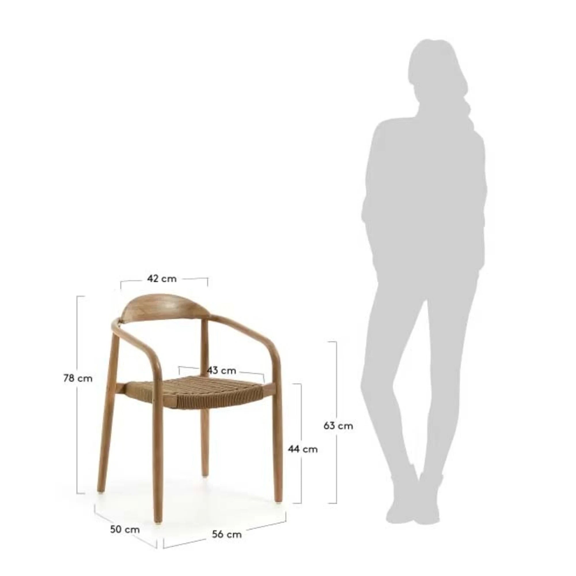 Kave Home Nina Dining Chair, Brown
