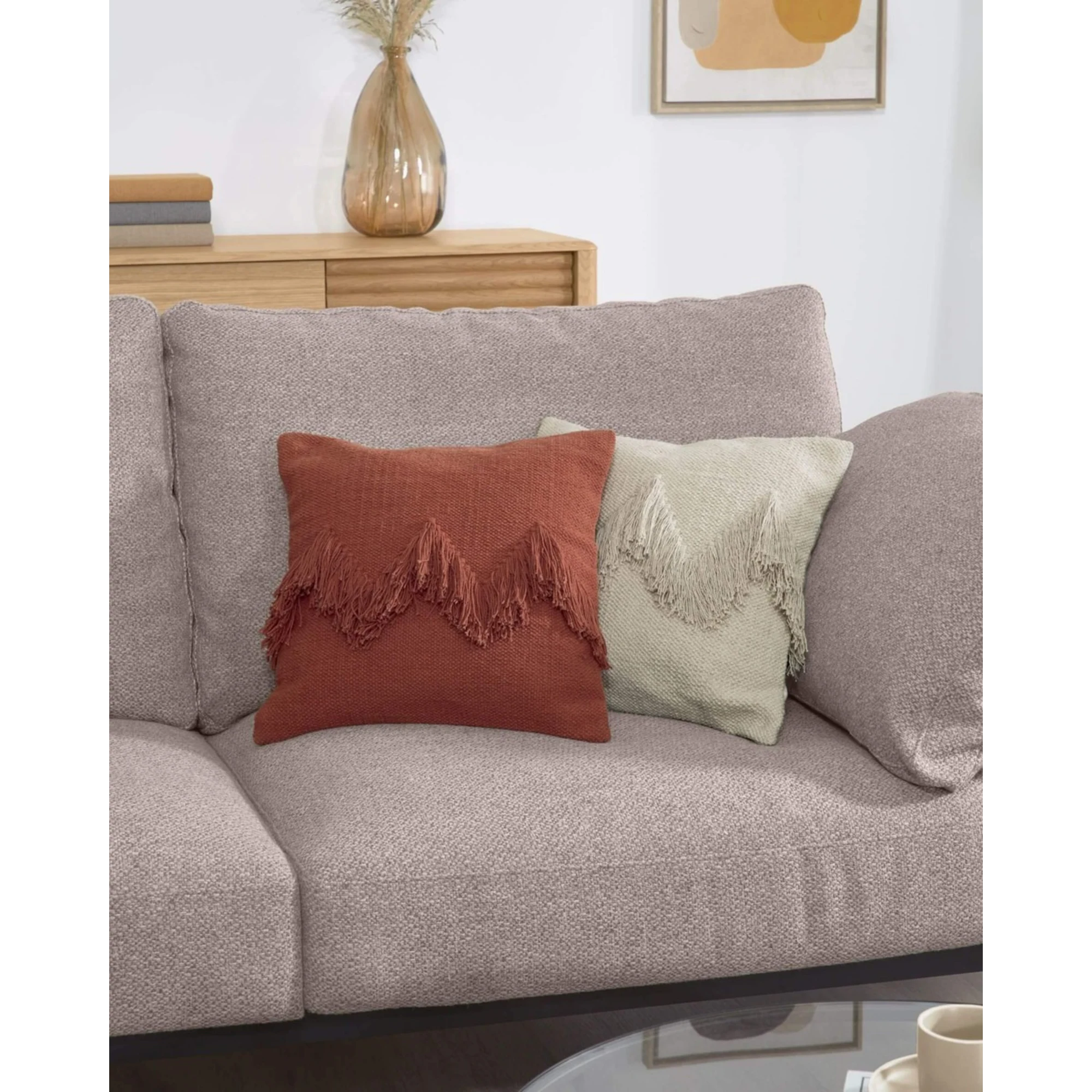 Kave Home Paulin cushion cover, 45x45cm, Maroon