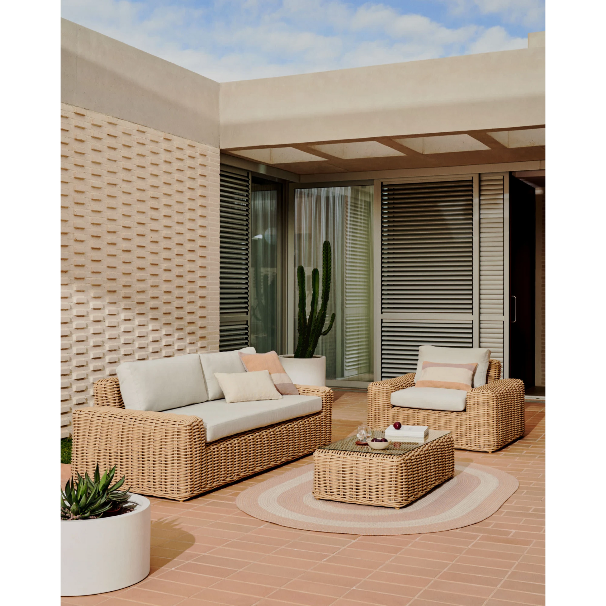 Kave Home Portlligat Faux Rattan Coffee Table