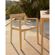 Kave Home Victoire Solid Teak Wood Dining Chair, Set of 4