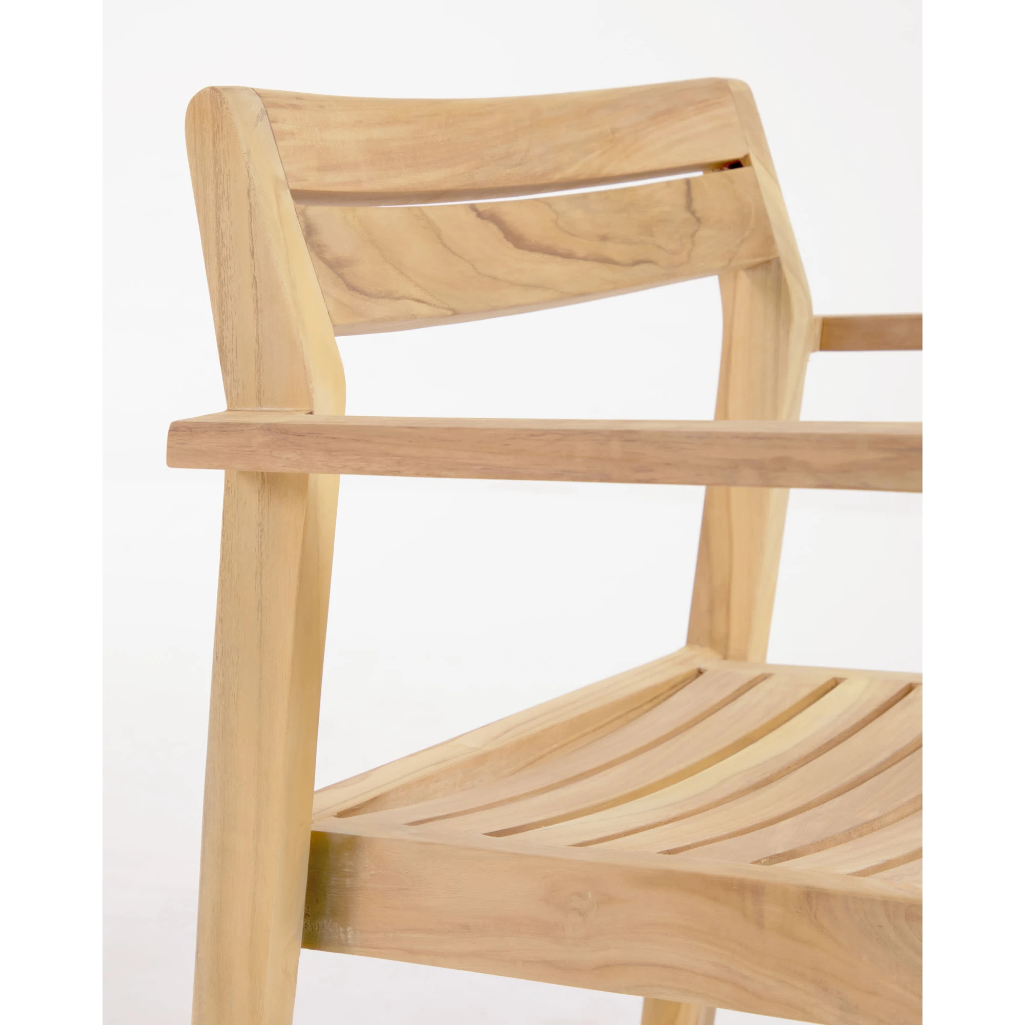 Kave Home Victoire Solid Teak Wood Dining Chair, Set of 4