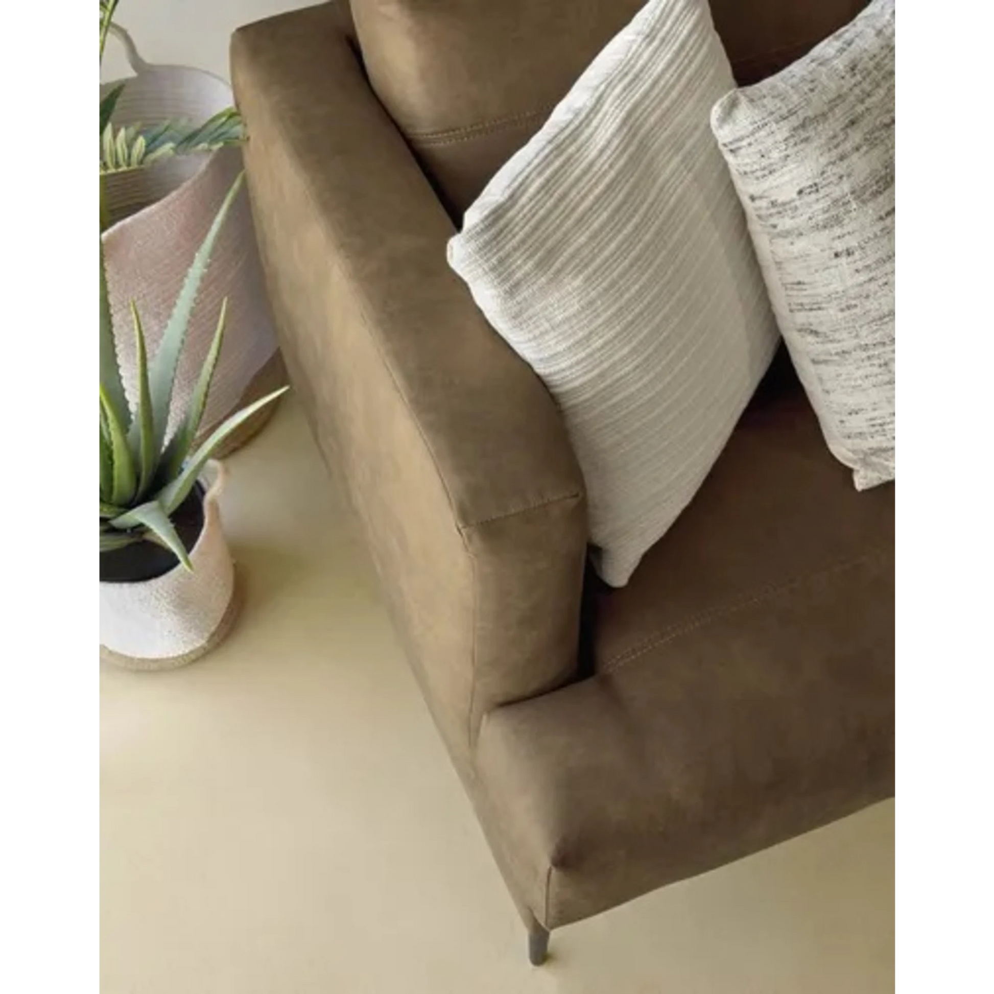 Kave Home Vinny 2 Seater Vegan Leather Sofa, Brown