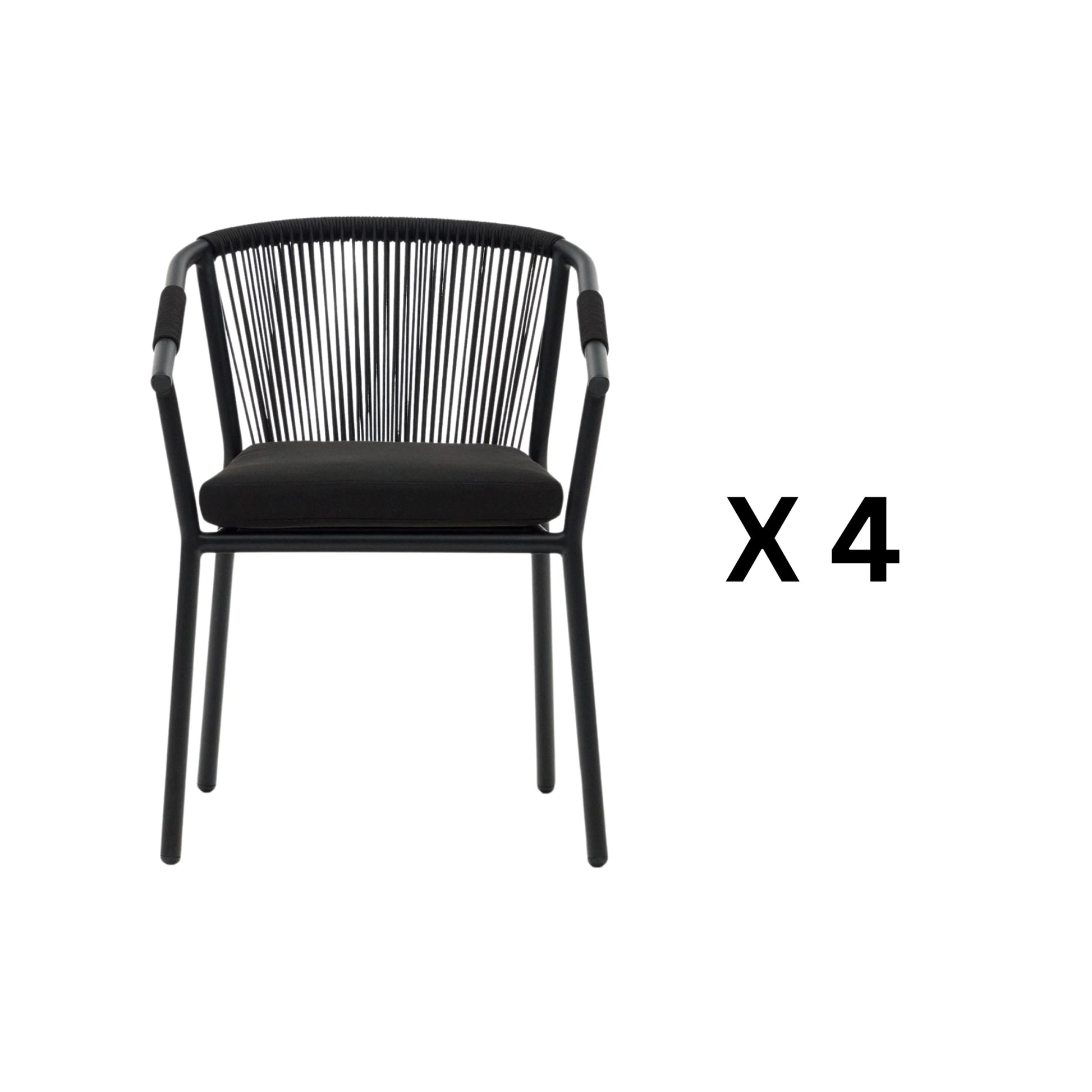 Kave Home Xelida Dining Chair, Black, Set of 4