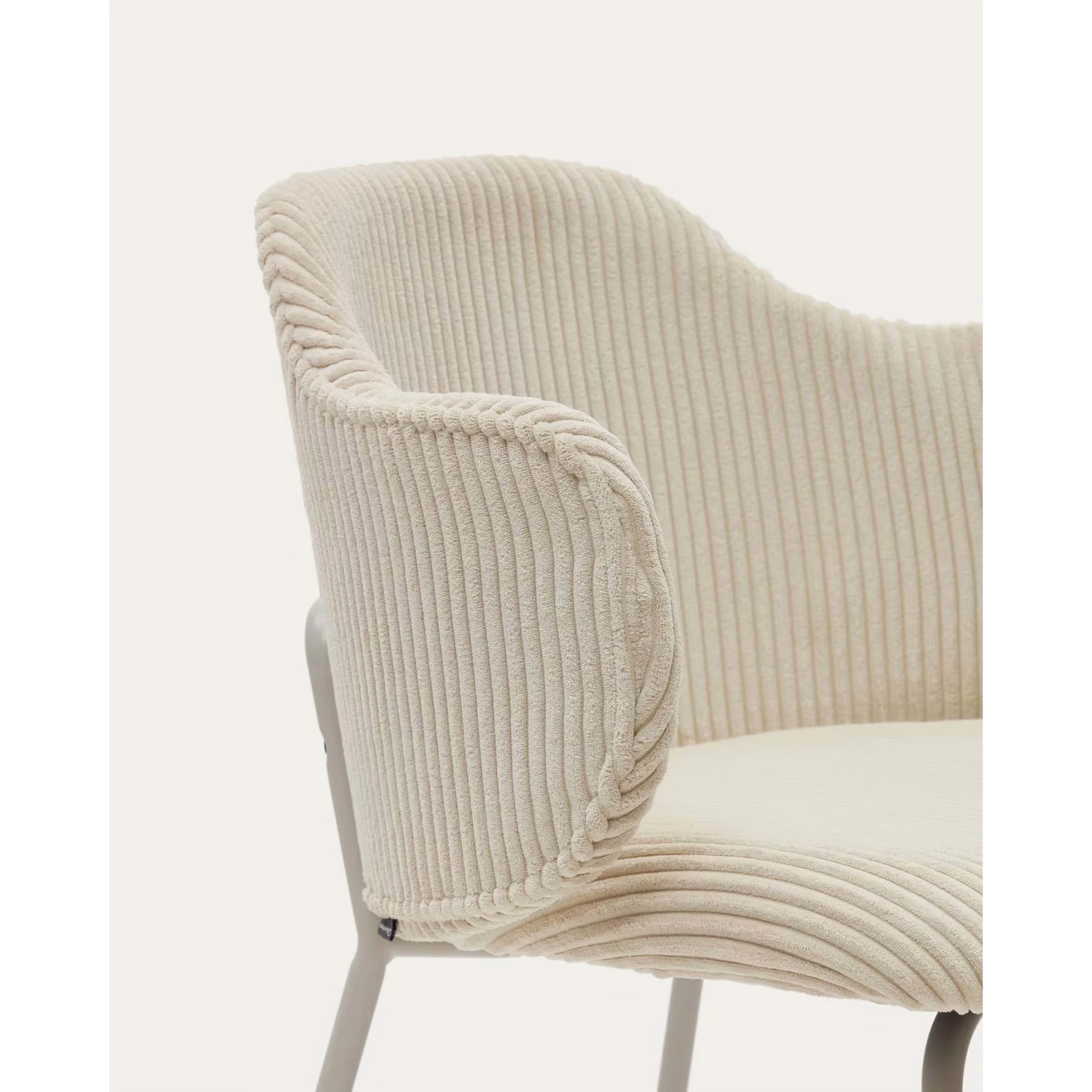 Kave Home Yunia Corduroy Dining Chair, Beige