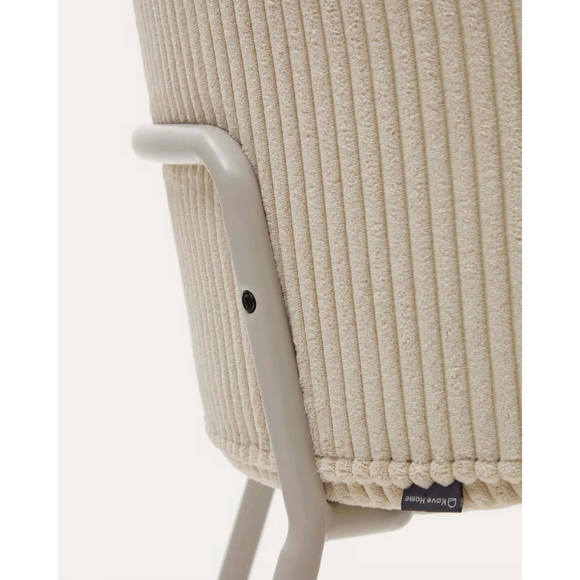 Kave Home Yunia Corduroy Dining Chair, Beige