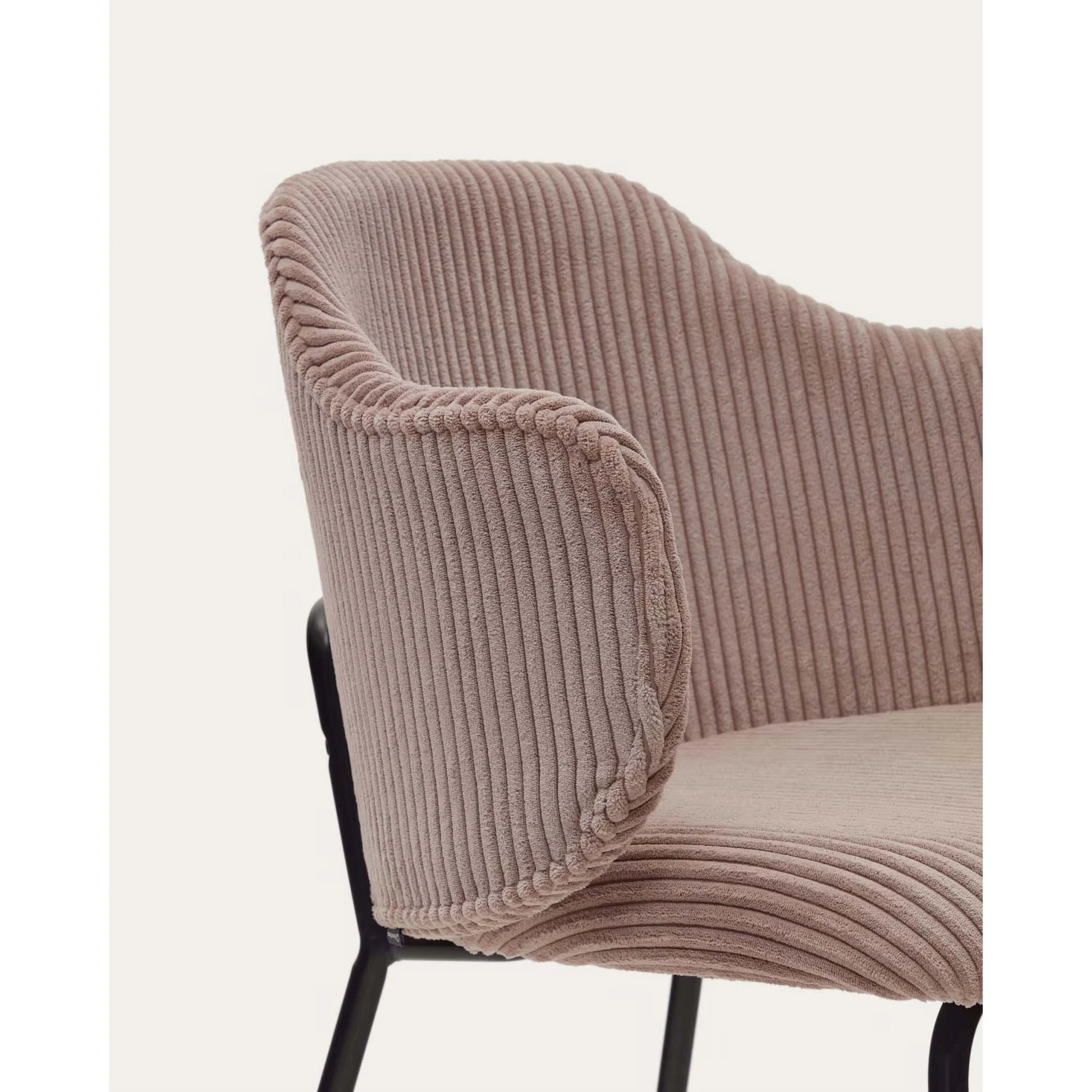 Kave Home Yunia Corduroy Dining Chair, Pink