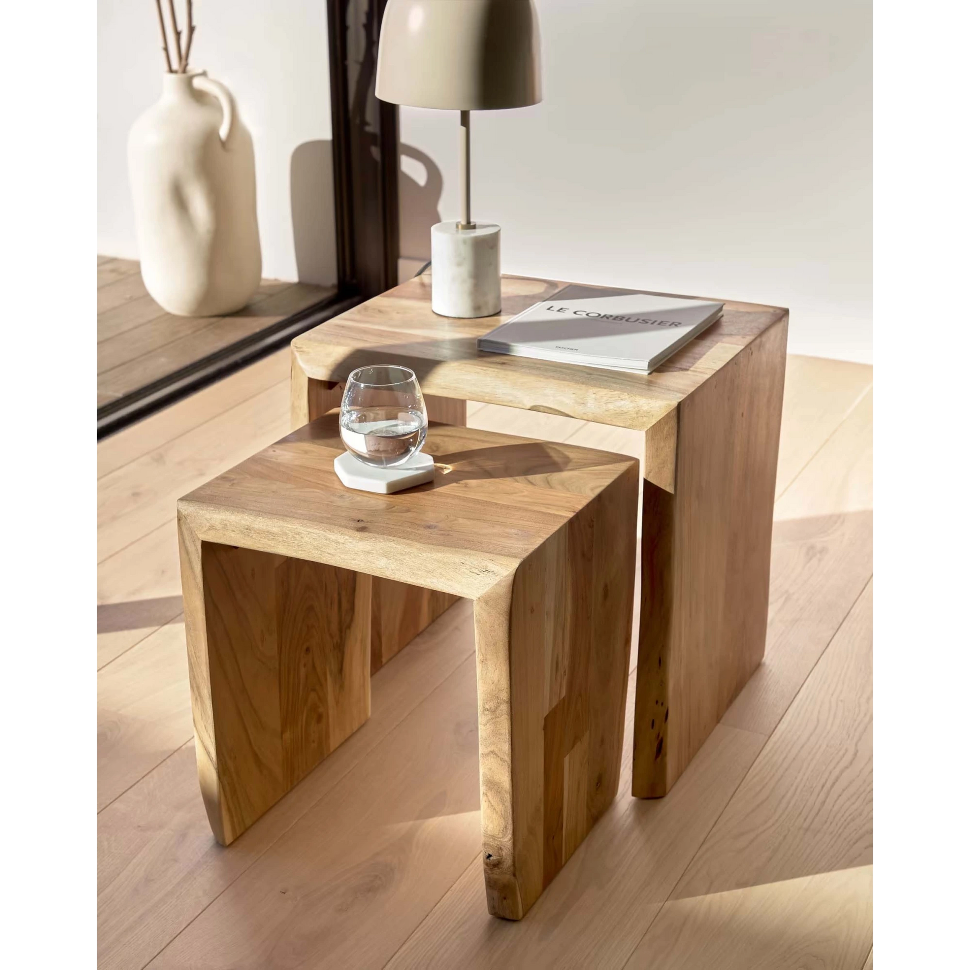 Kave Home Zuleika Solidwood Side Table, Set of 2