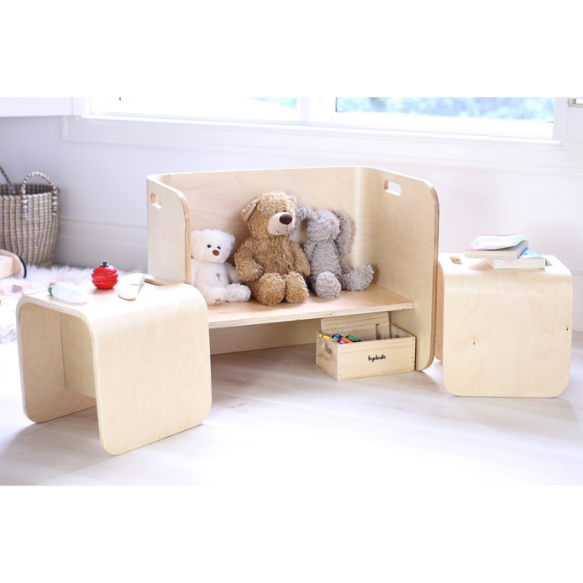 Alpaka Joy Kids Table with stool, Plywood, Birch