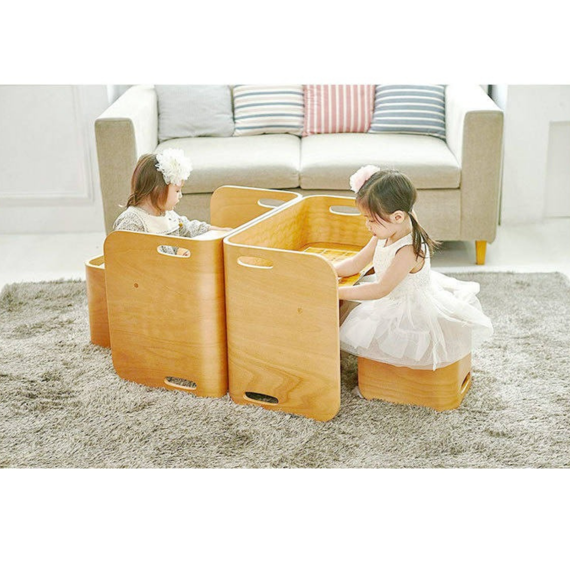 Alpaka Joy Kids Table with stool, Plywood, Birch