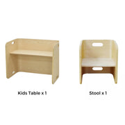 Alpaka Joy Kids Table with stool, Plywood, Birch