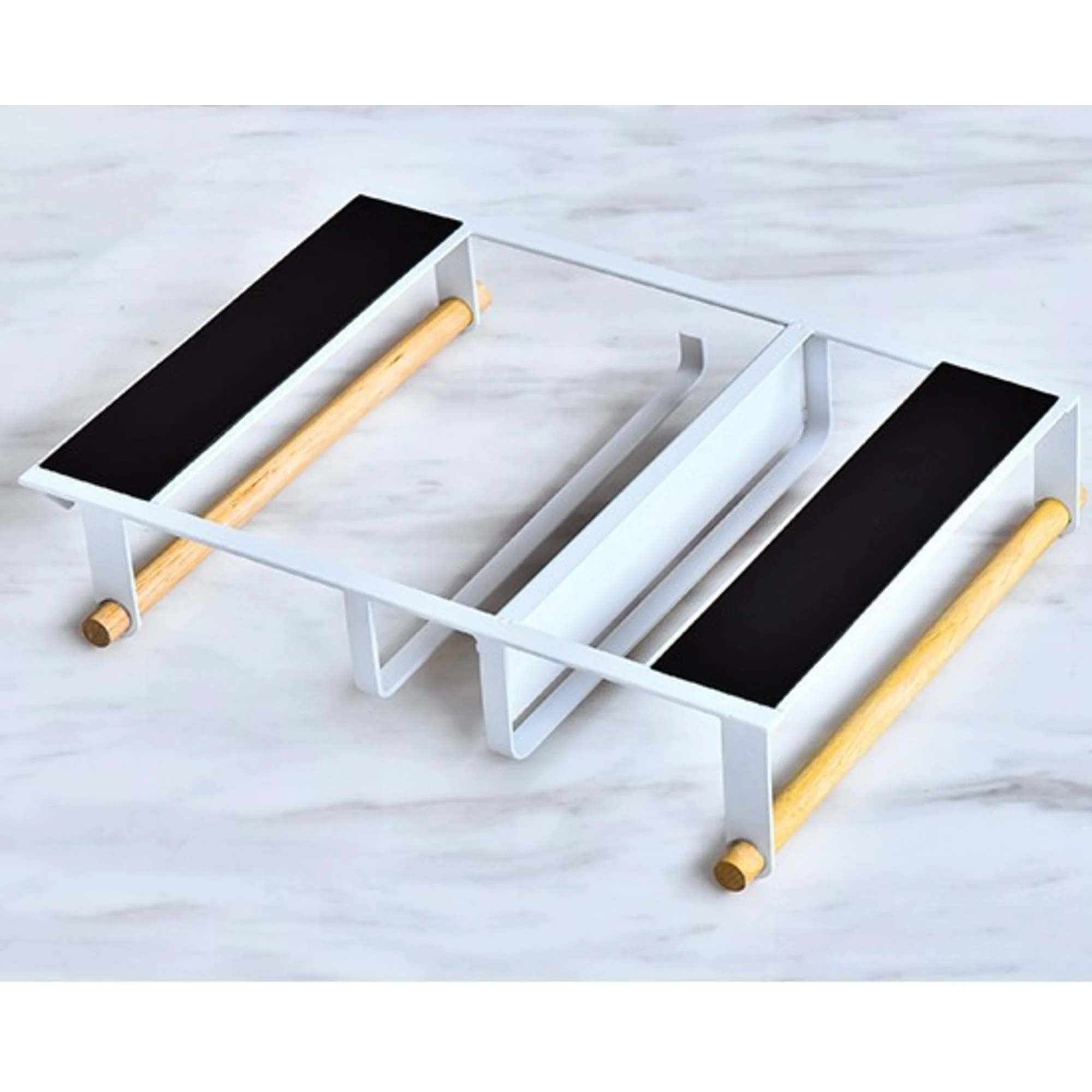 KitchenShop Essentia Magnetic Storage Side Rack, White