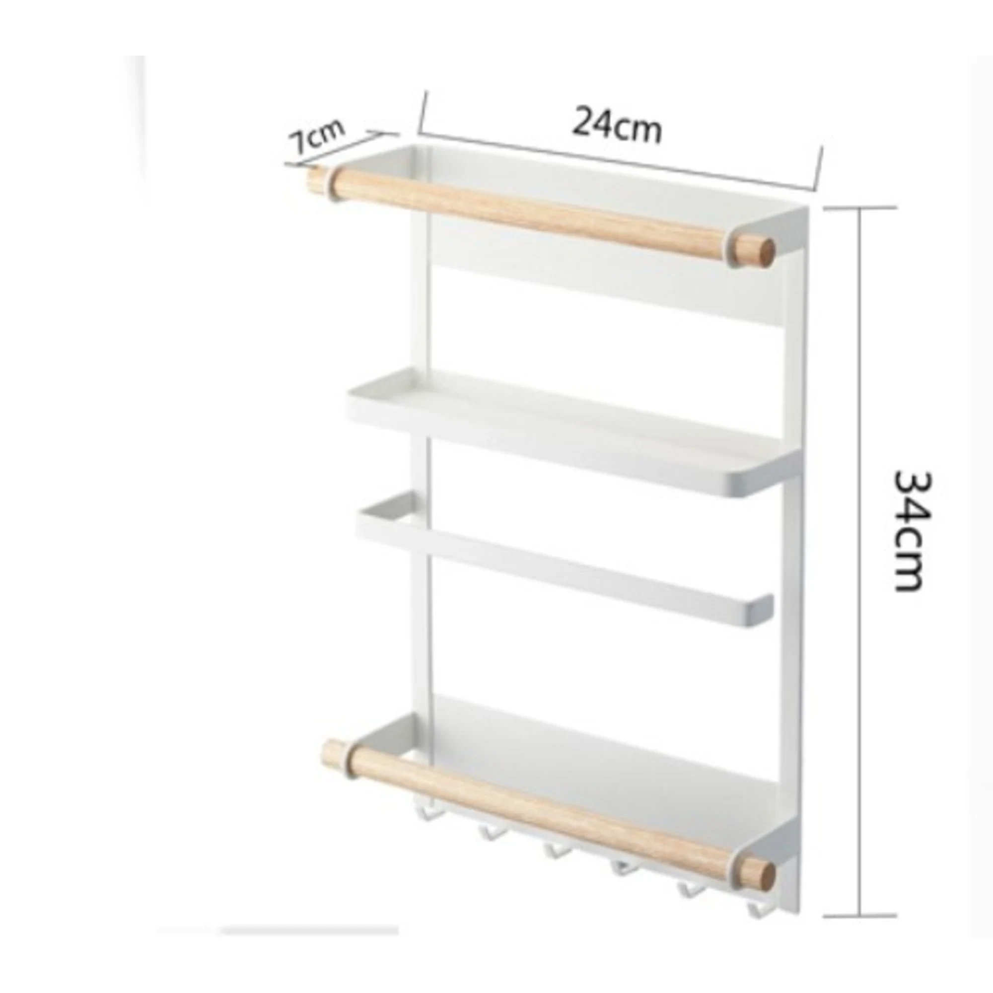 KitchenShop Essentia Magnetic Storage Side Rack, White