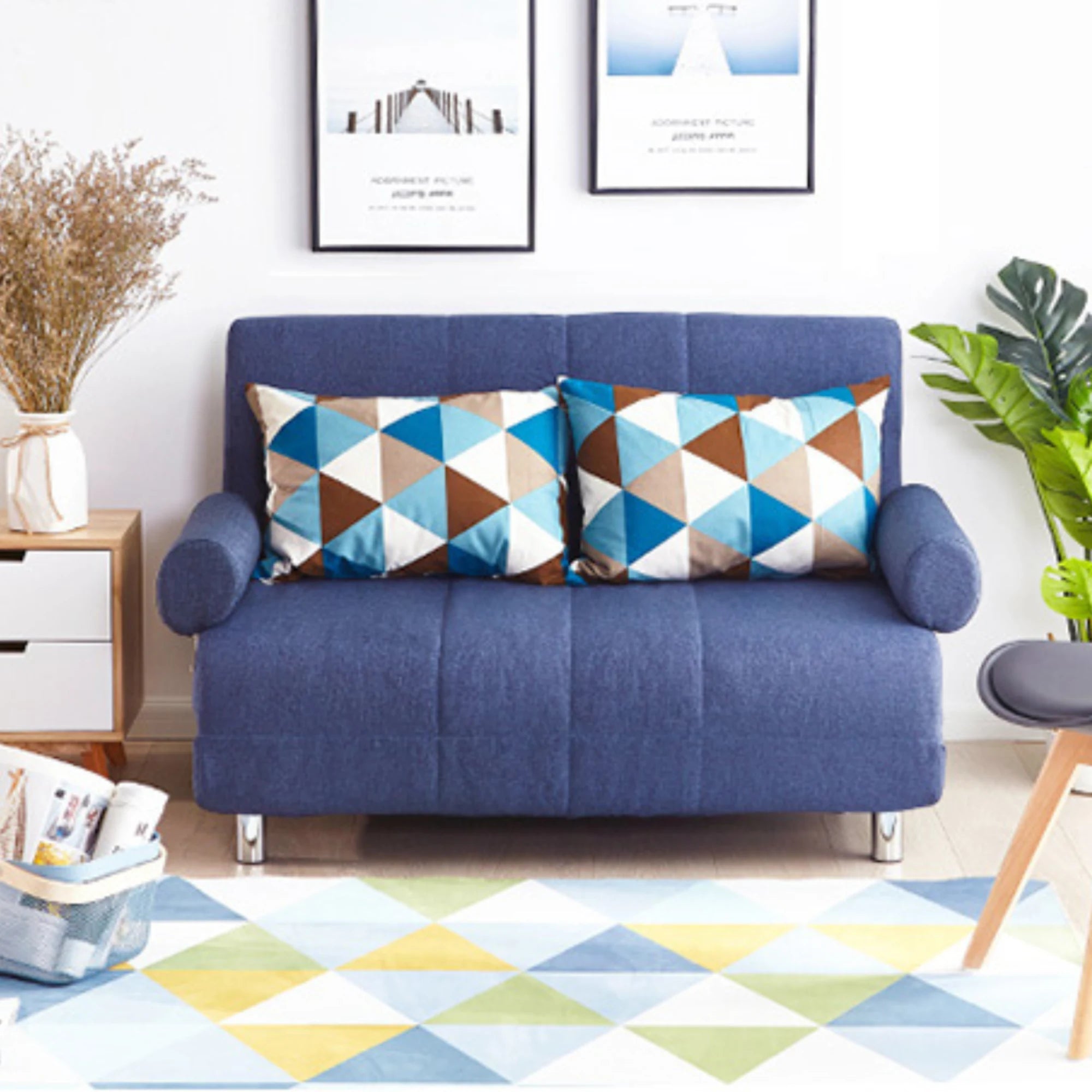 Urbana Flip-n-Sleep 2-Seater Sofa Bed, W150cm, Blue
