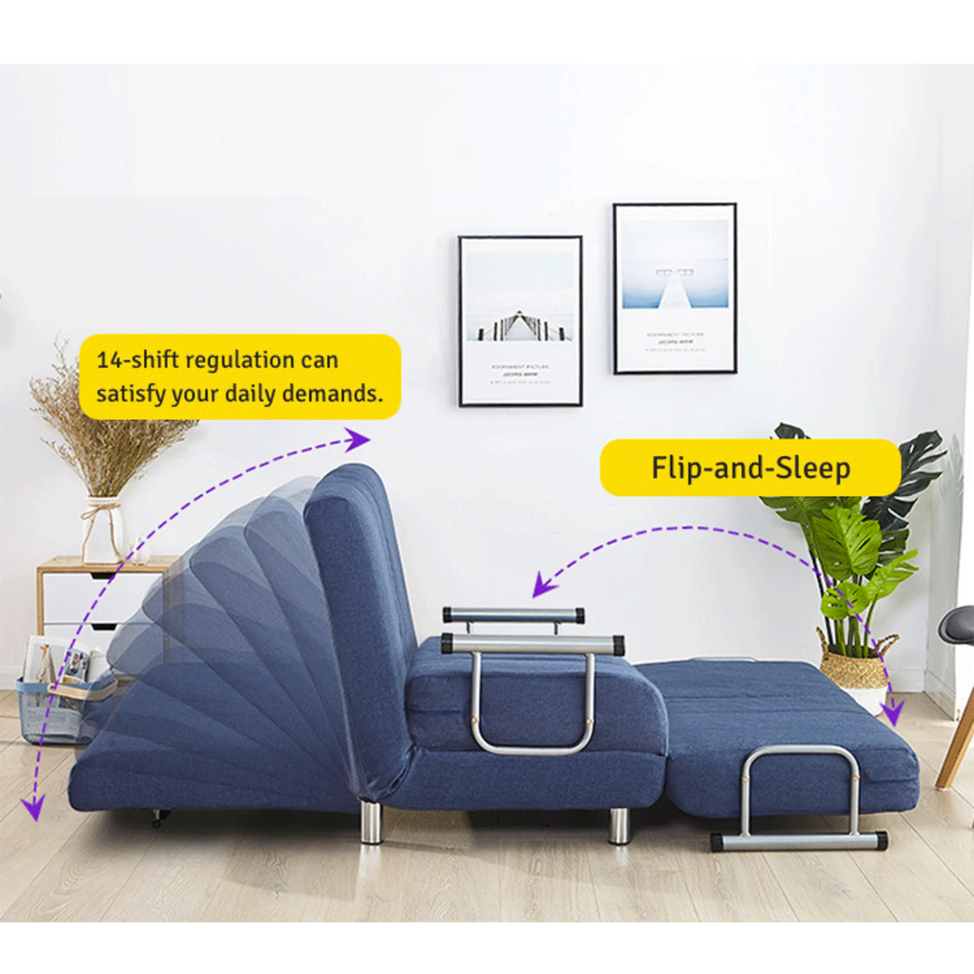 Urbana Flip-n-Sleep 2-Seater Sofa Bed, 150cm, Ivory
