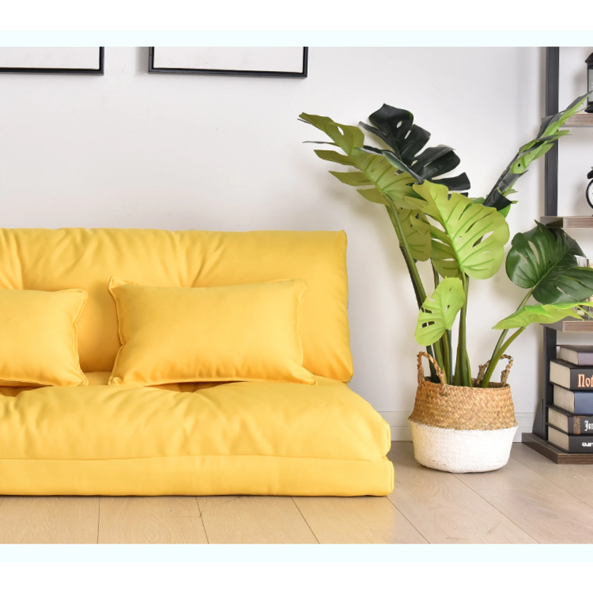 Urbana Japanese Futon Lounge 1-Seater Sofa Bed, 120cm, Yellow