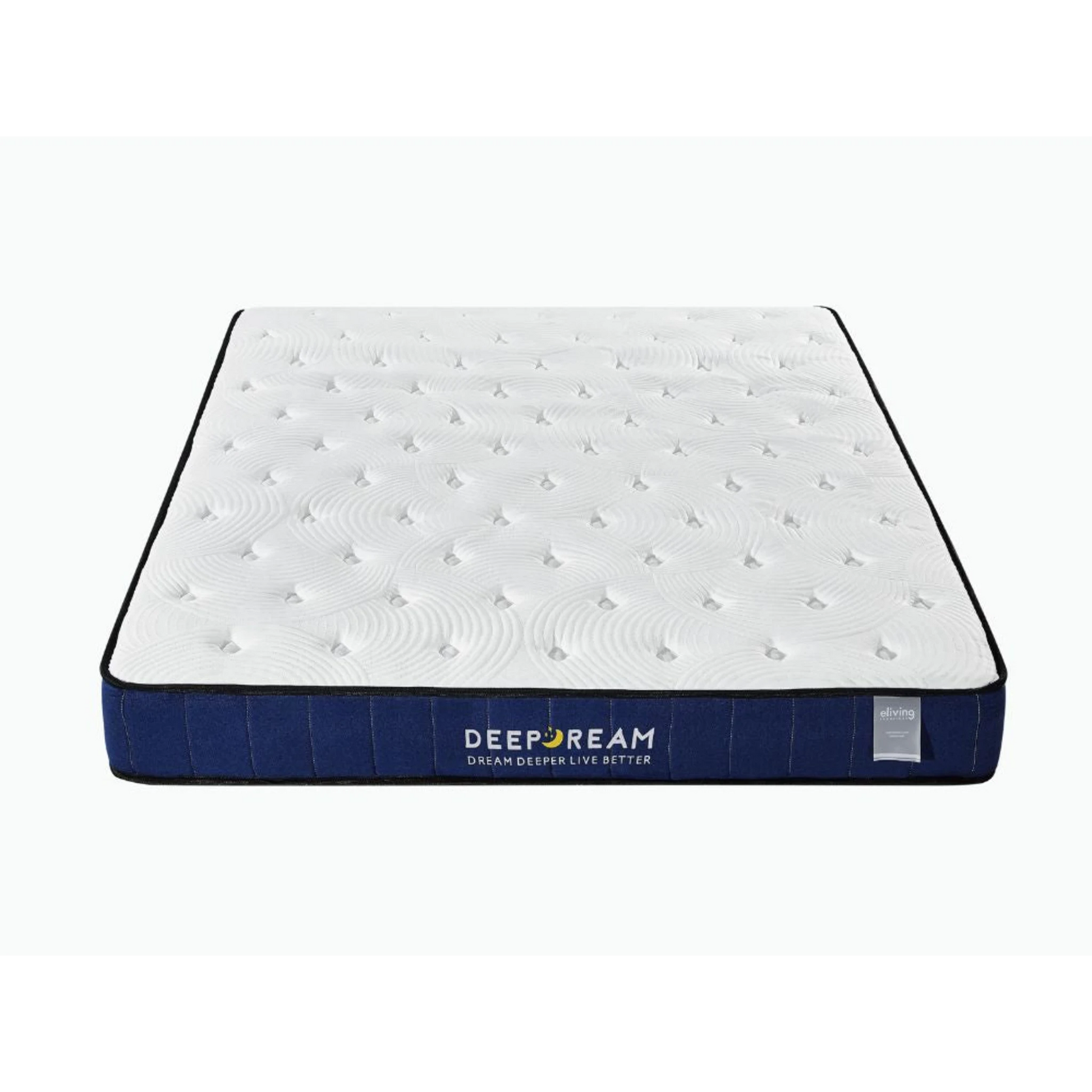 Lifely Deep Dream Basic Cool Gel Infused Memory Foam Mattress, Medium Firm, White, Blue