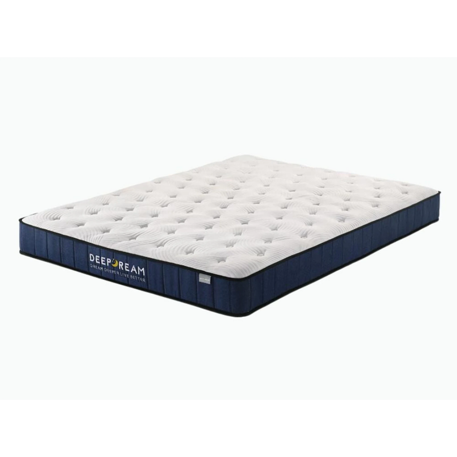 Lifely Deep Dream Basic Cool Gel Infused Memory Foam Mattress, Medium Firm, White, Blue
