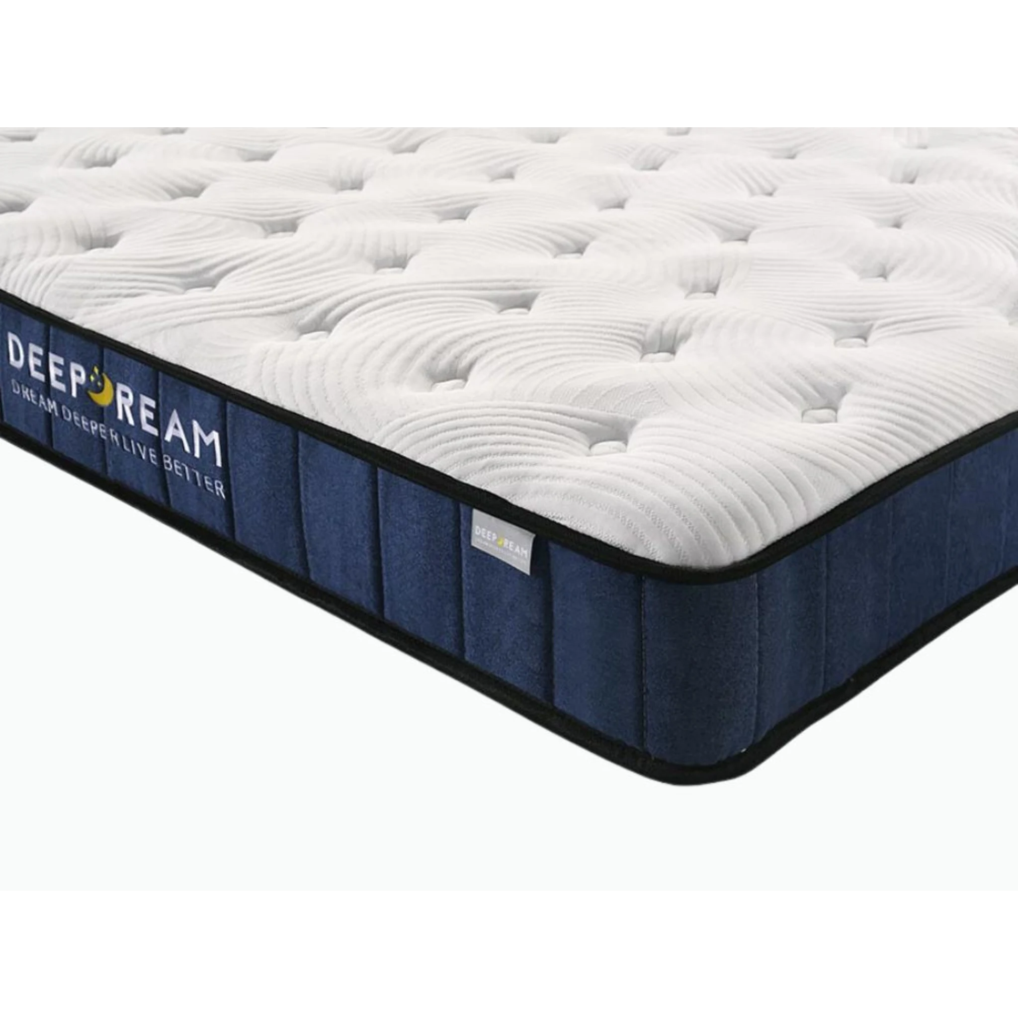 Lifely Deep Dream Basic Cool Gel Infused Memory Foam Mattress, Medium Firm, White, Blue