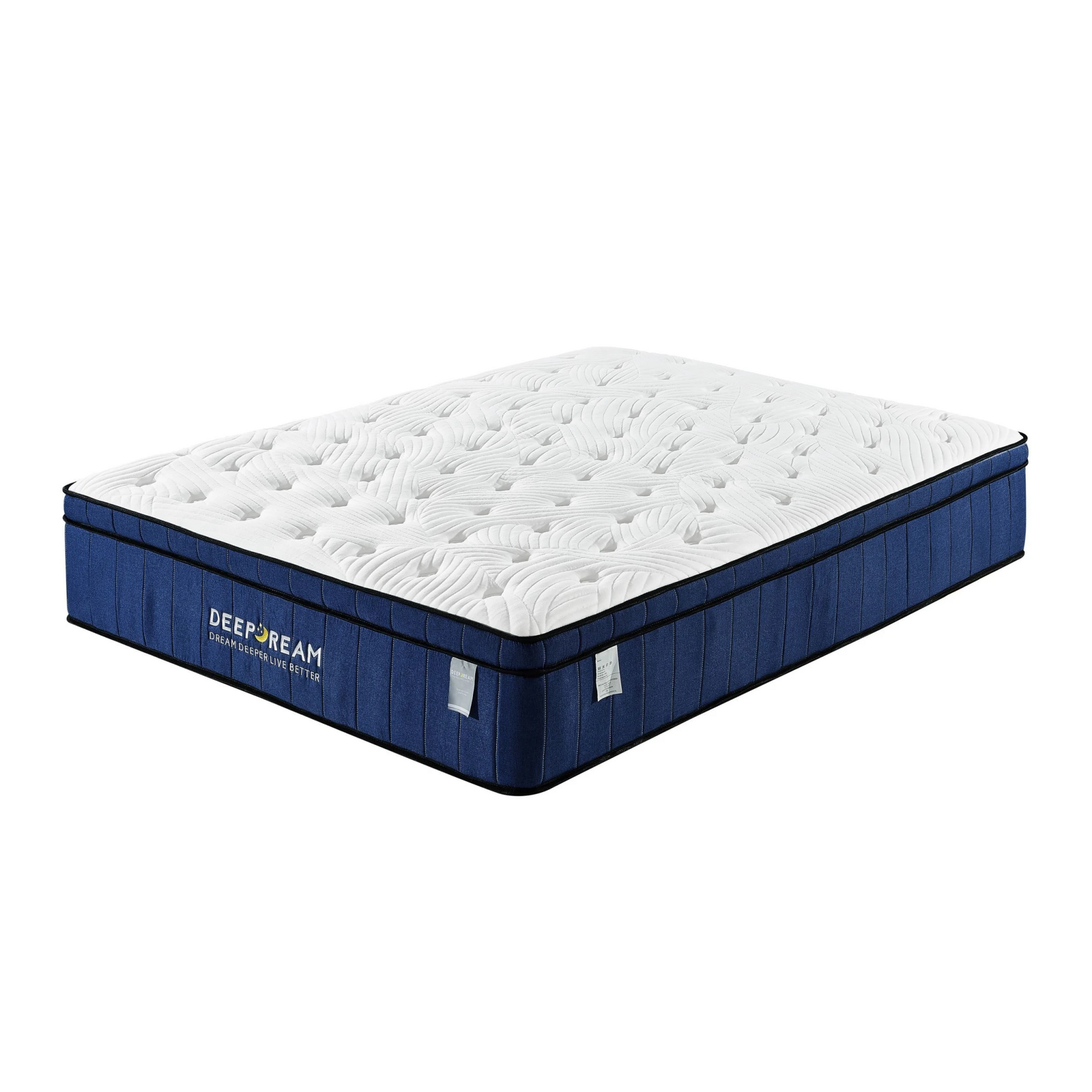 Lifely Deep Dream Premium Cool Gel Infused Memory Foam Mattress, Medium Firm, White, Blue