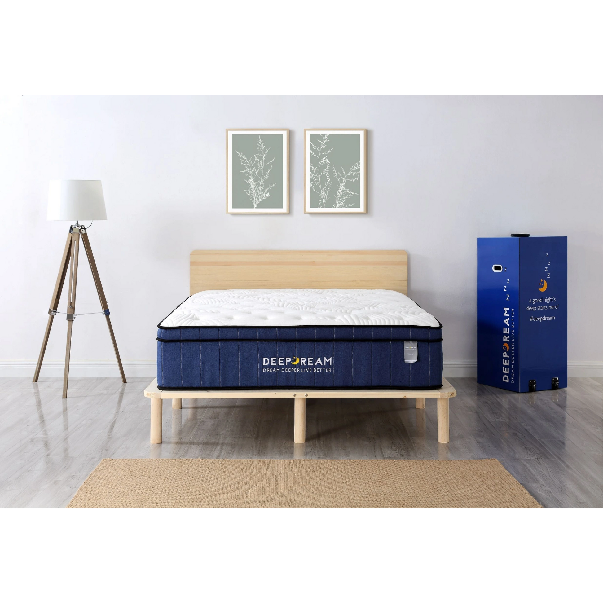 Lifely Deep Dream Premium Cool Gel Infused Memory Foam Mattress, Medium Firm, White, Blue