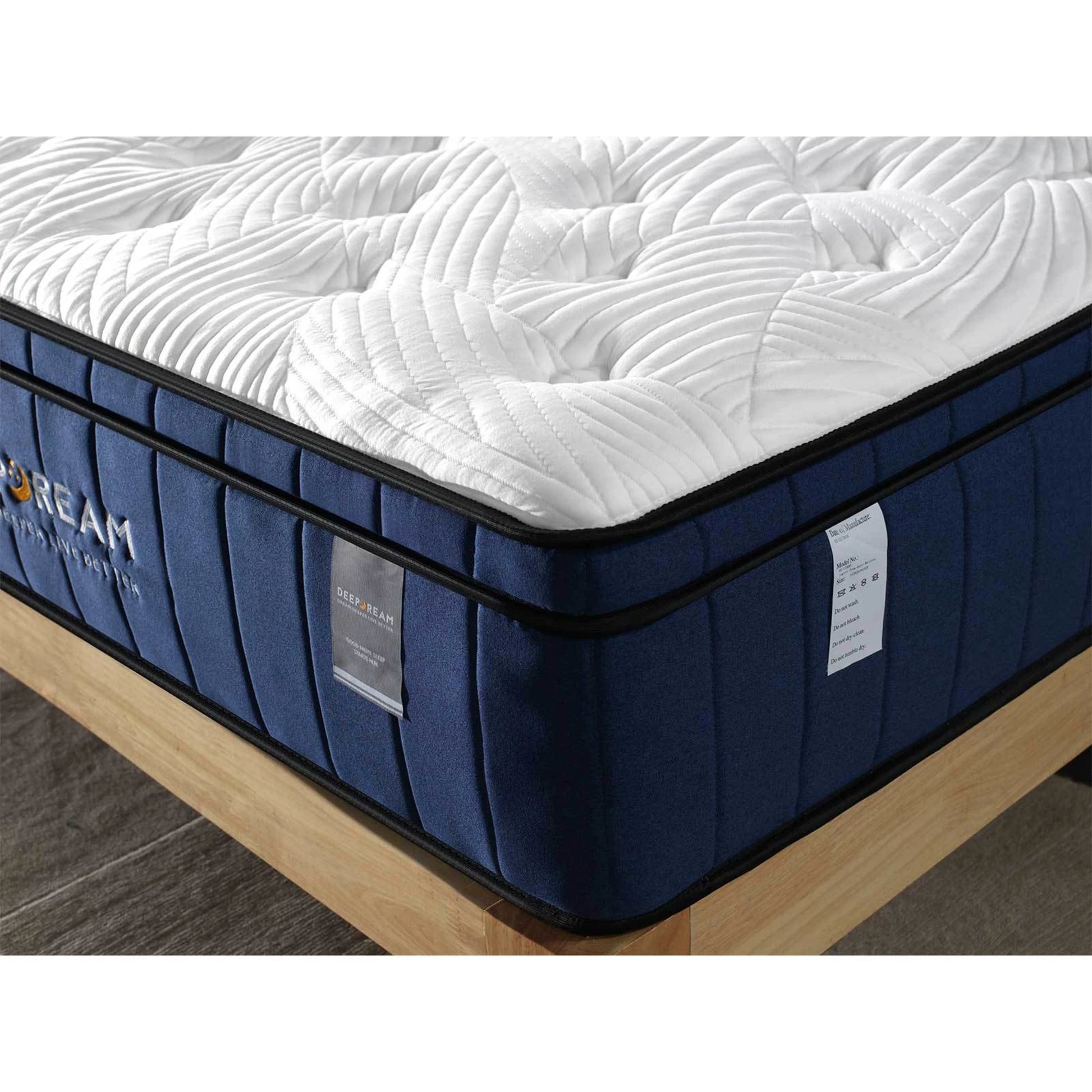 Lifely Deep Dream Premium Cool Gel Infused Memory Foam Mattress, Medium Firm, White, Blue