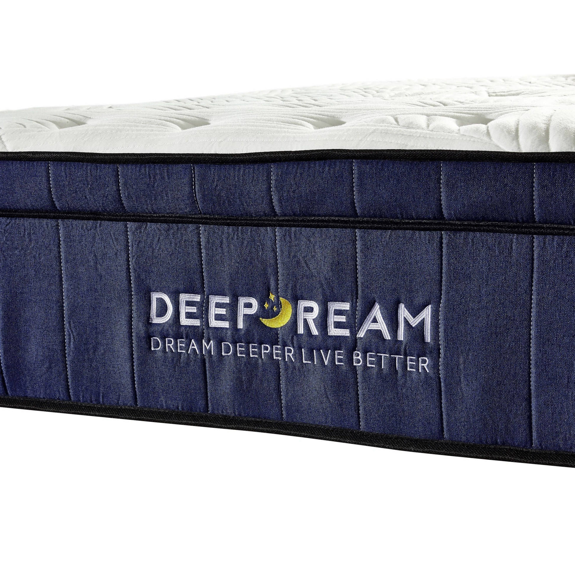 Lifely Deep Dream Premium Cool Gel Infused Memory Foam Mattress, Medium Firm, White, Blue