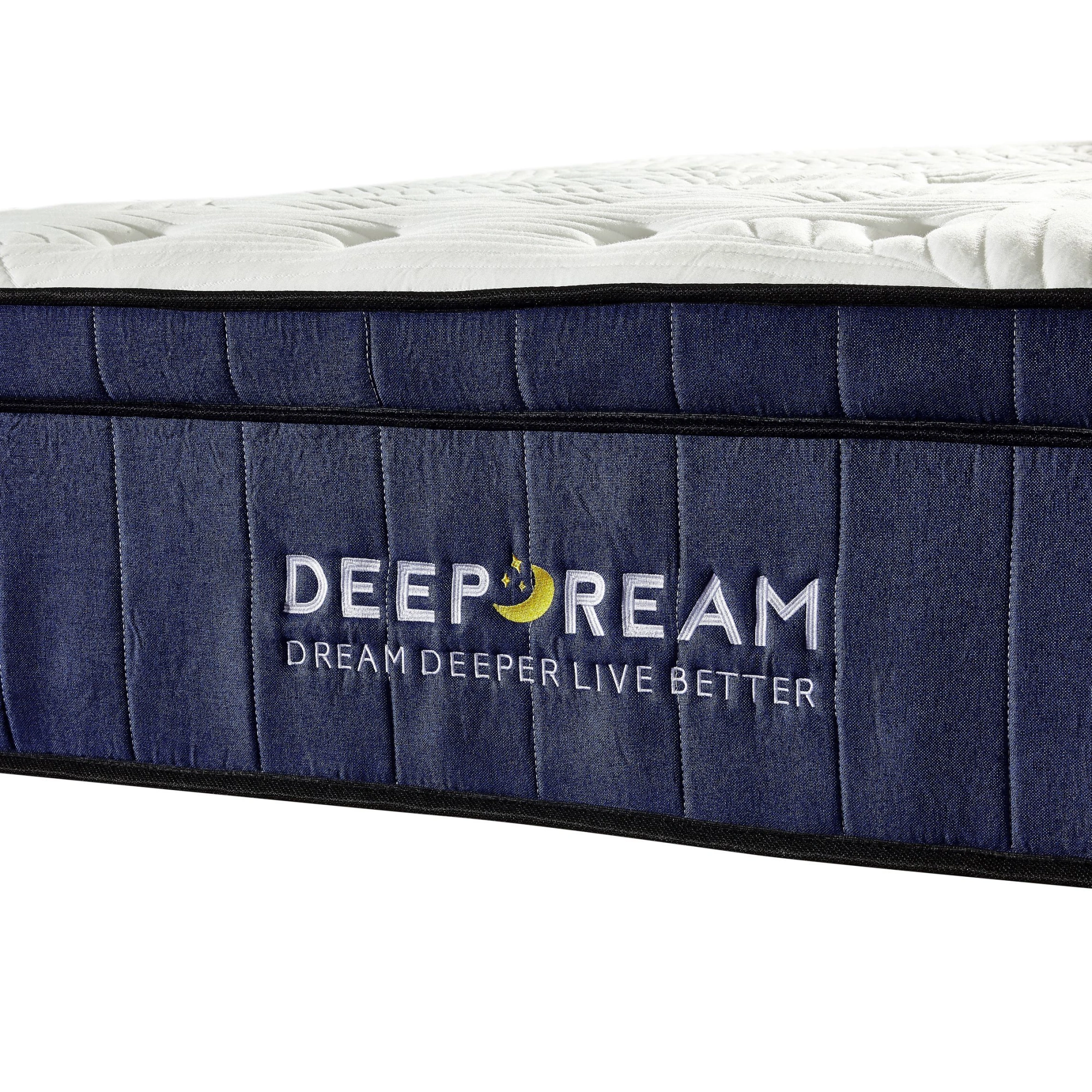 Lifely Deep Dream Premium Cool Gel Infused Memory Foam Mattress, Medium Firm, White, Blue