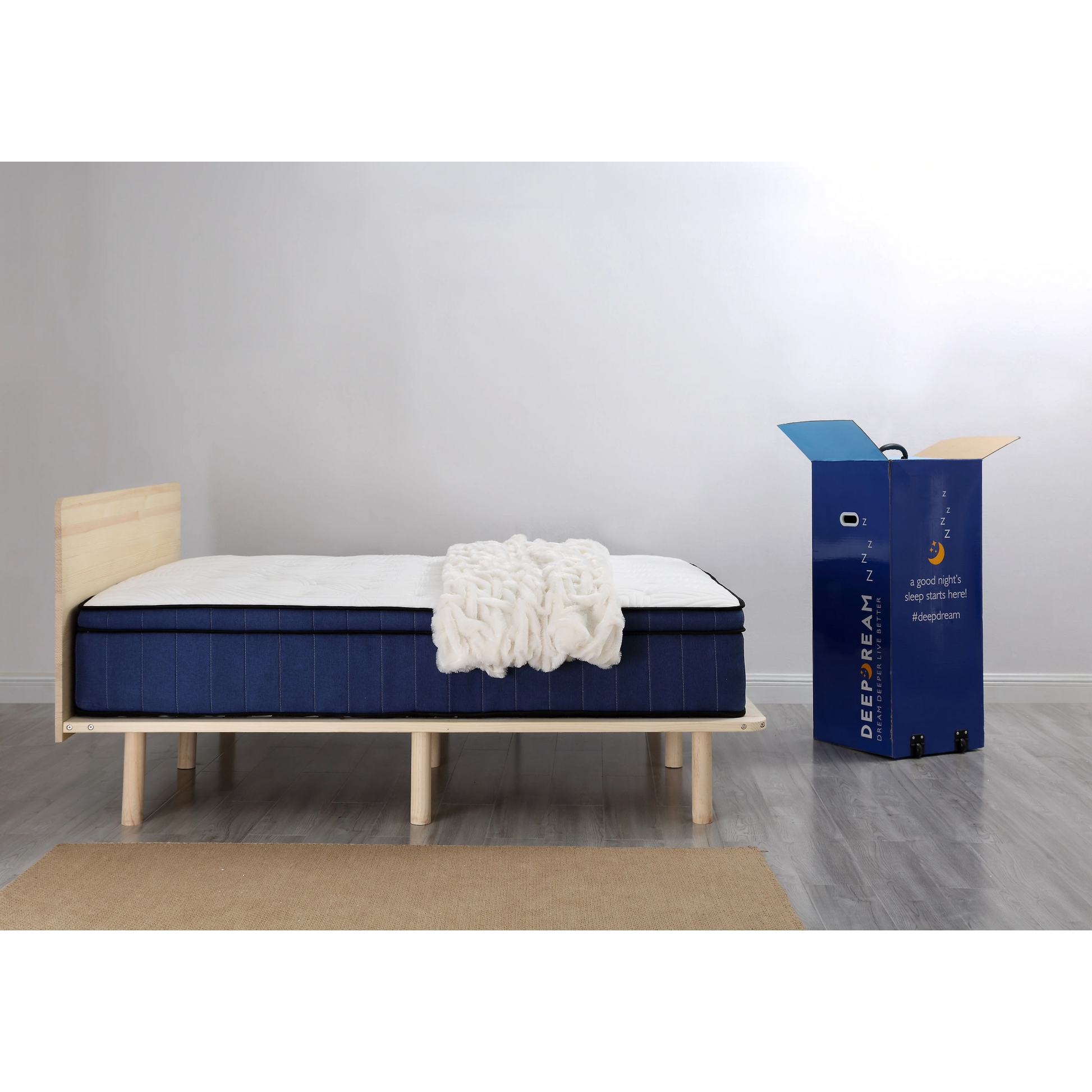 Lifely Deep Dream Premium Cool Gel Infused Memory Foam Mattress, Medium Firm, White, Blue