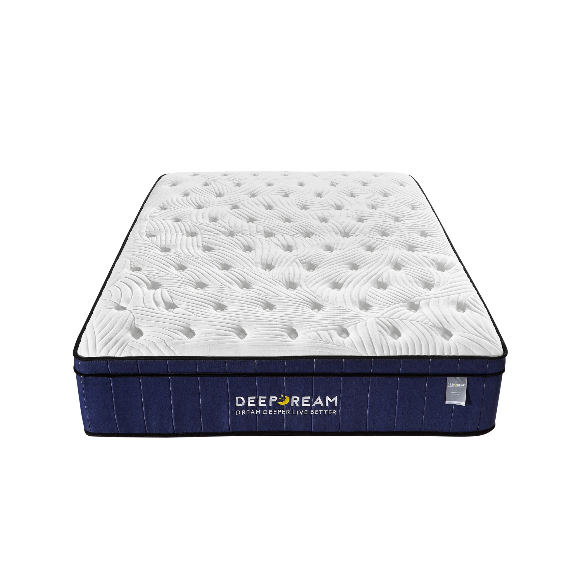 Lifely Deep Dream Premium Cool Gel Infused Memory Foam Mattress, Medium Firm, White, Blue