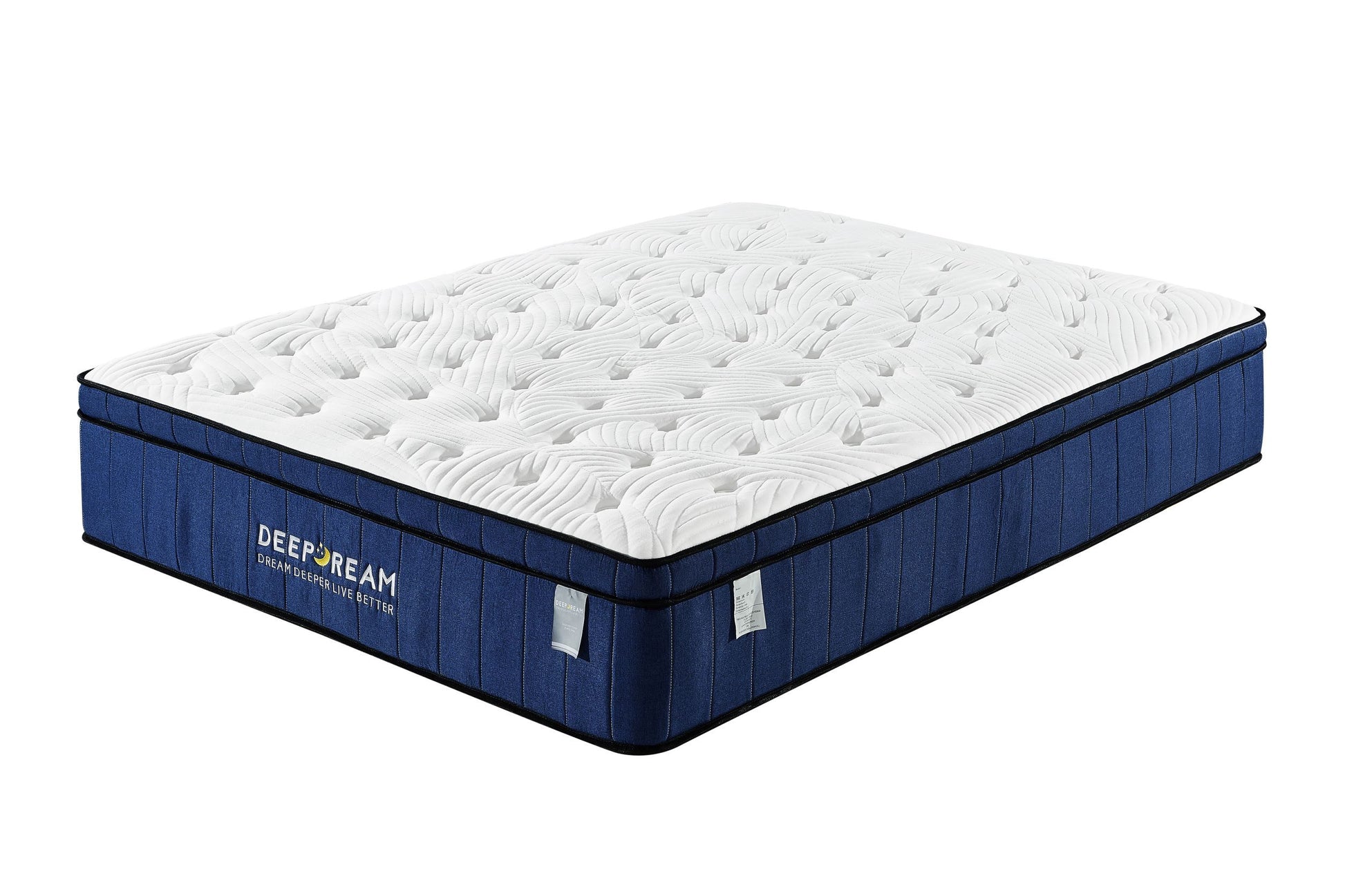 Lifely Deep Dream Premium Cool Gel Infused Memory Foam Mattress, Medium Firm, White, Blue