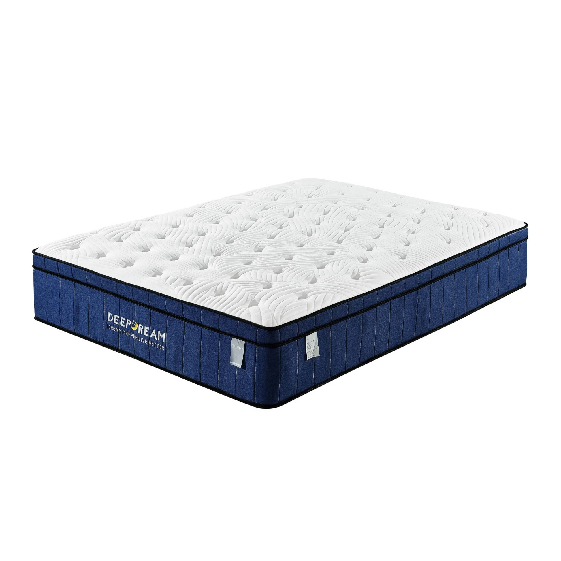 Lifely Deep Dream Premium Cool Gel Infused Memory Foam Mattress, Medium Firm, White, Blue