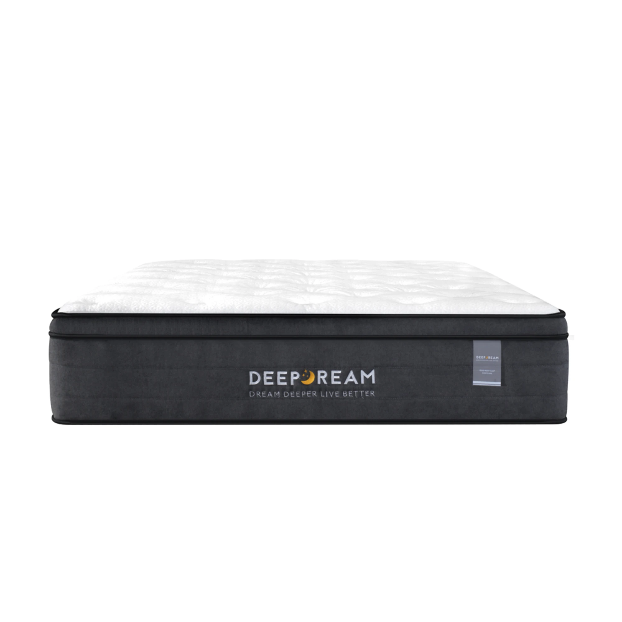 Lifely Deep Dream Essential Pocket Spring Mattress, Medium Firm, White, Grey