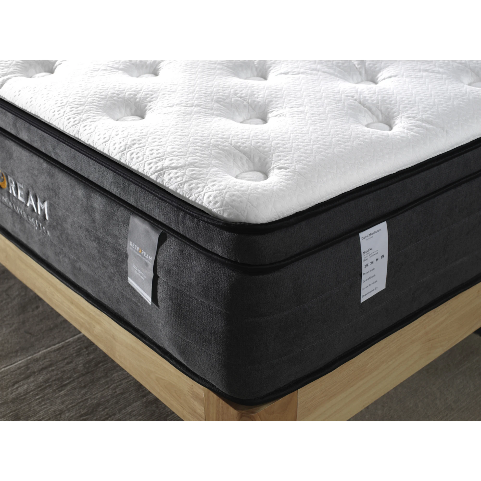 Lifely Deep Dream Essential Pocket Spring Mattress, Medium Firm, White, Grey