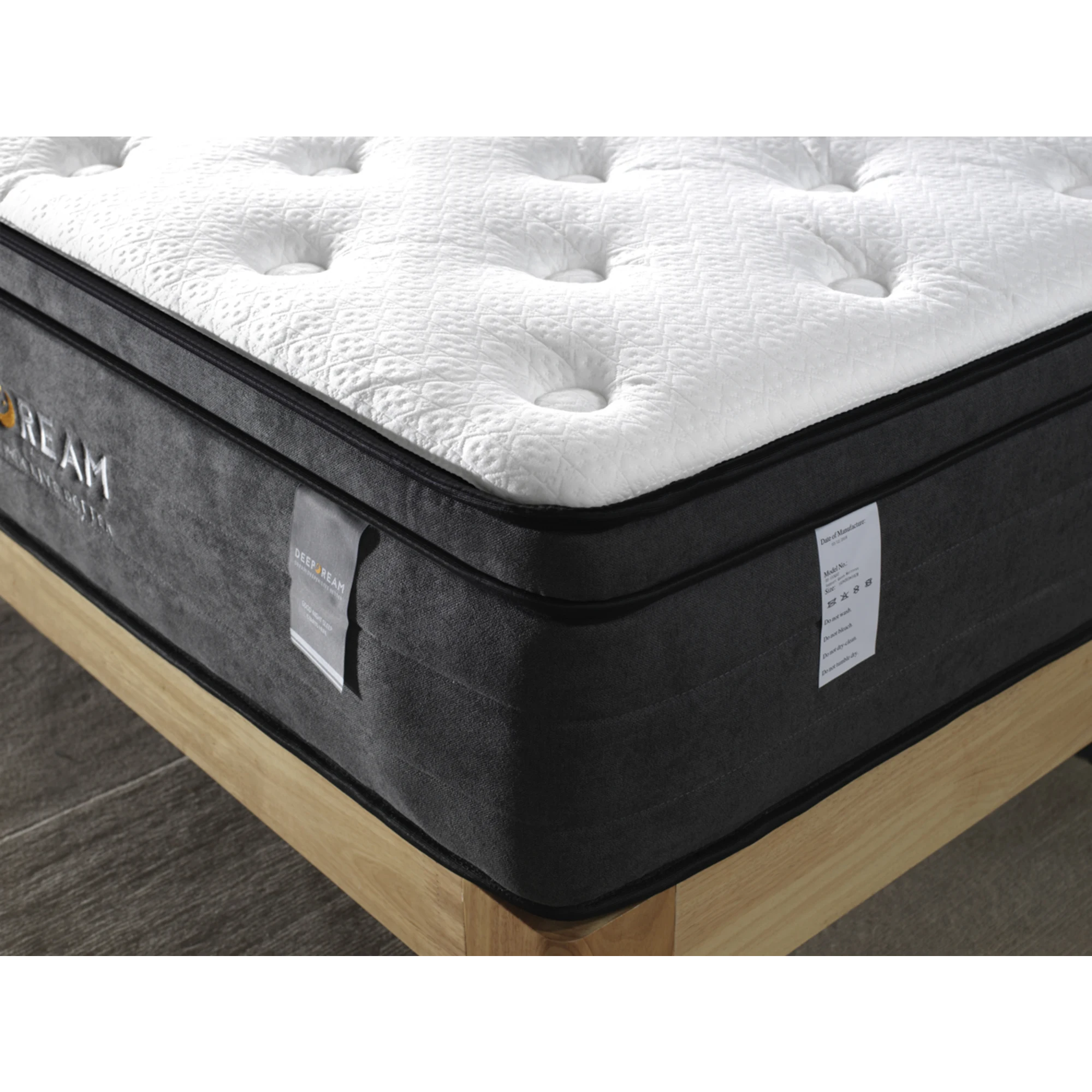 Lifely Deep Dream Essential Pocket Spring Mattress, Medium Firm, White, Grey