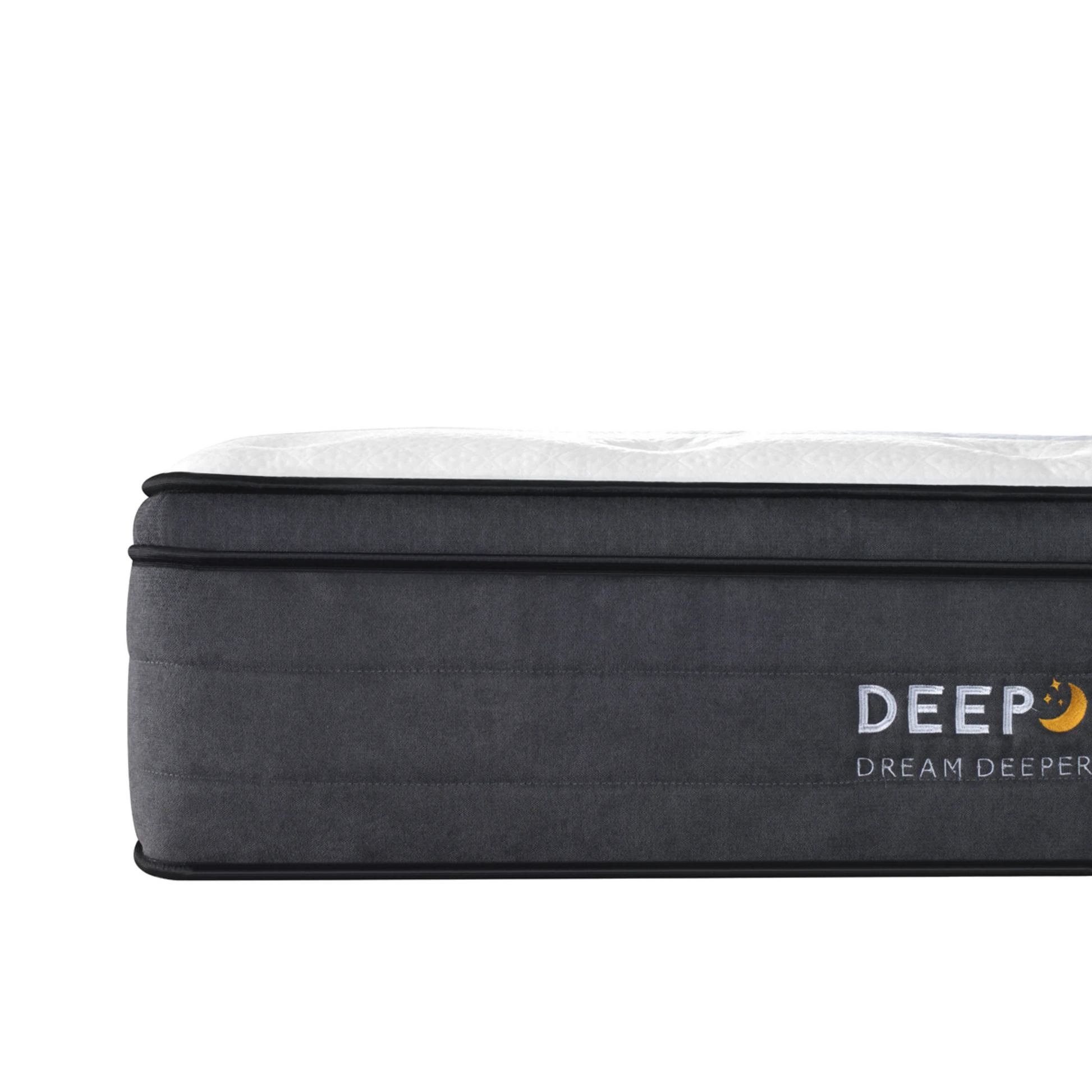 Lifely Deep Dream Essential Pocket Spring Mattress, Medium Firm, White, Grey